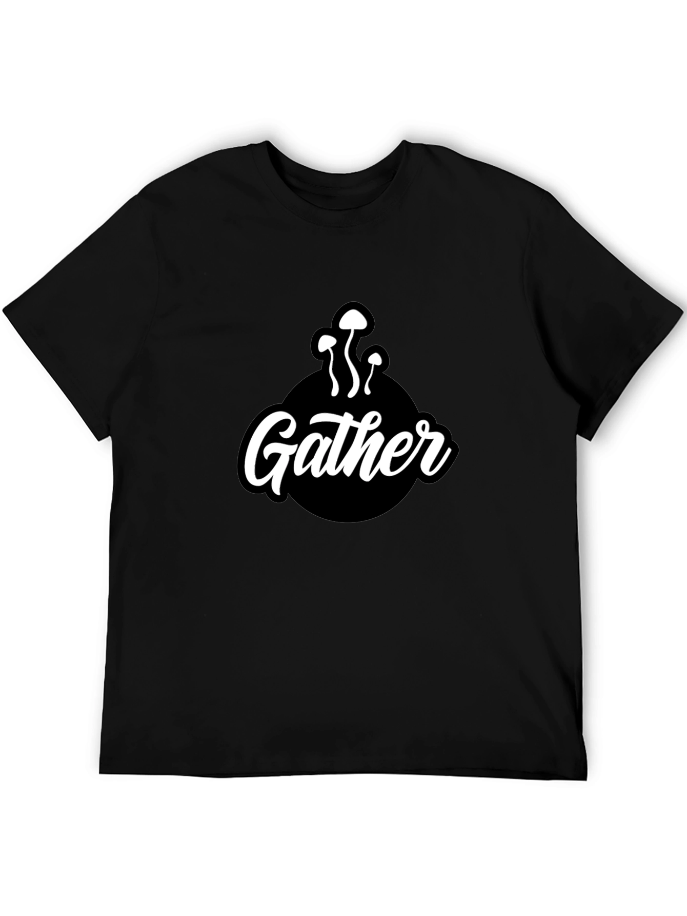 Mushroom Gather T-Shirt - Black Graphic Tee