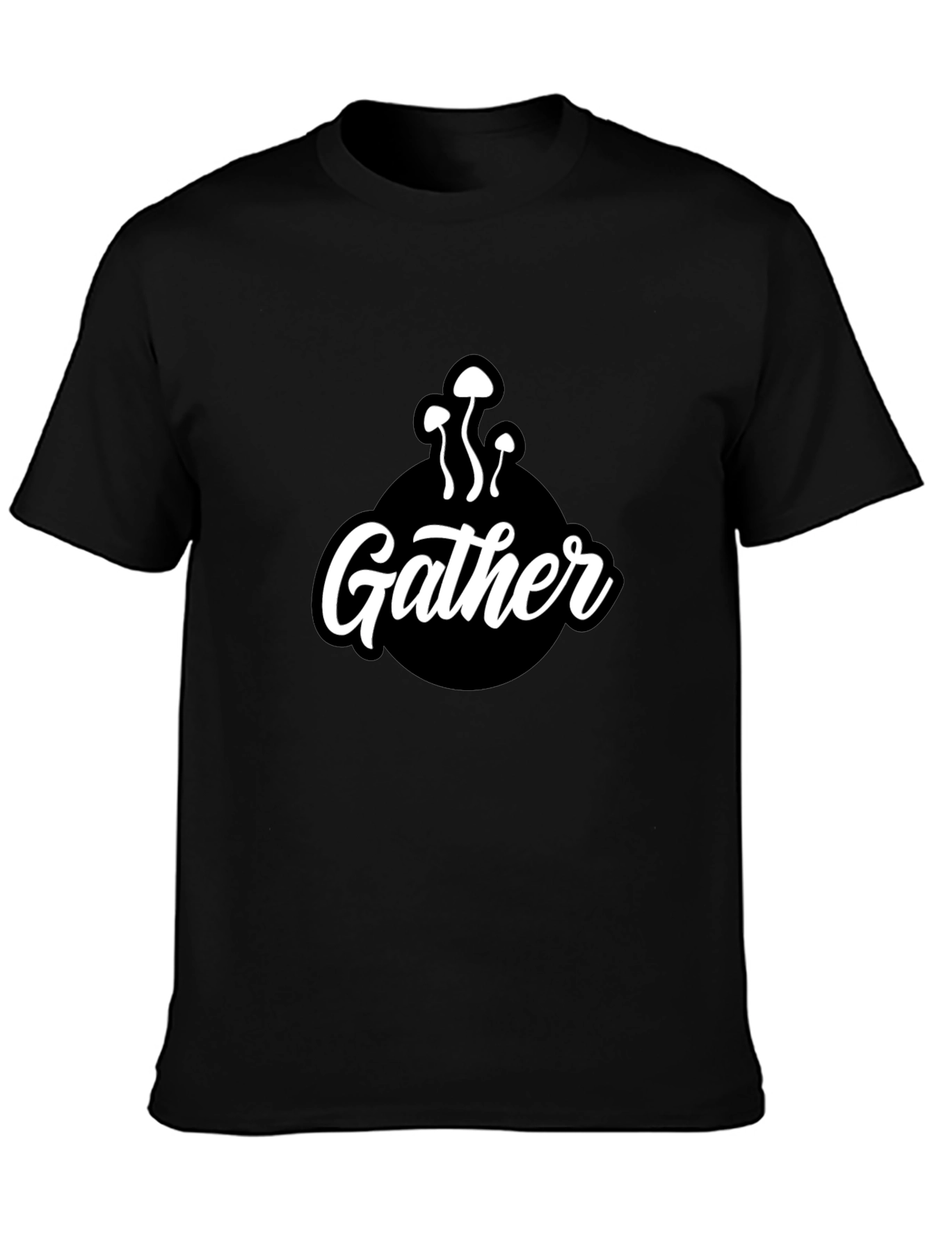 Mushroom Gather T-Shirt - Black Graphic Tee