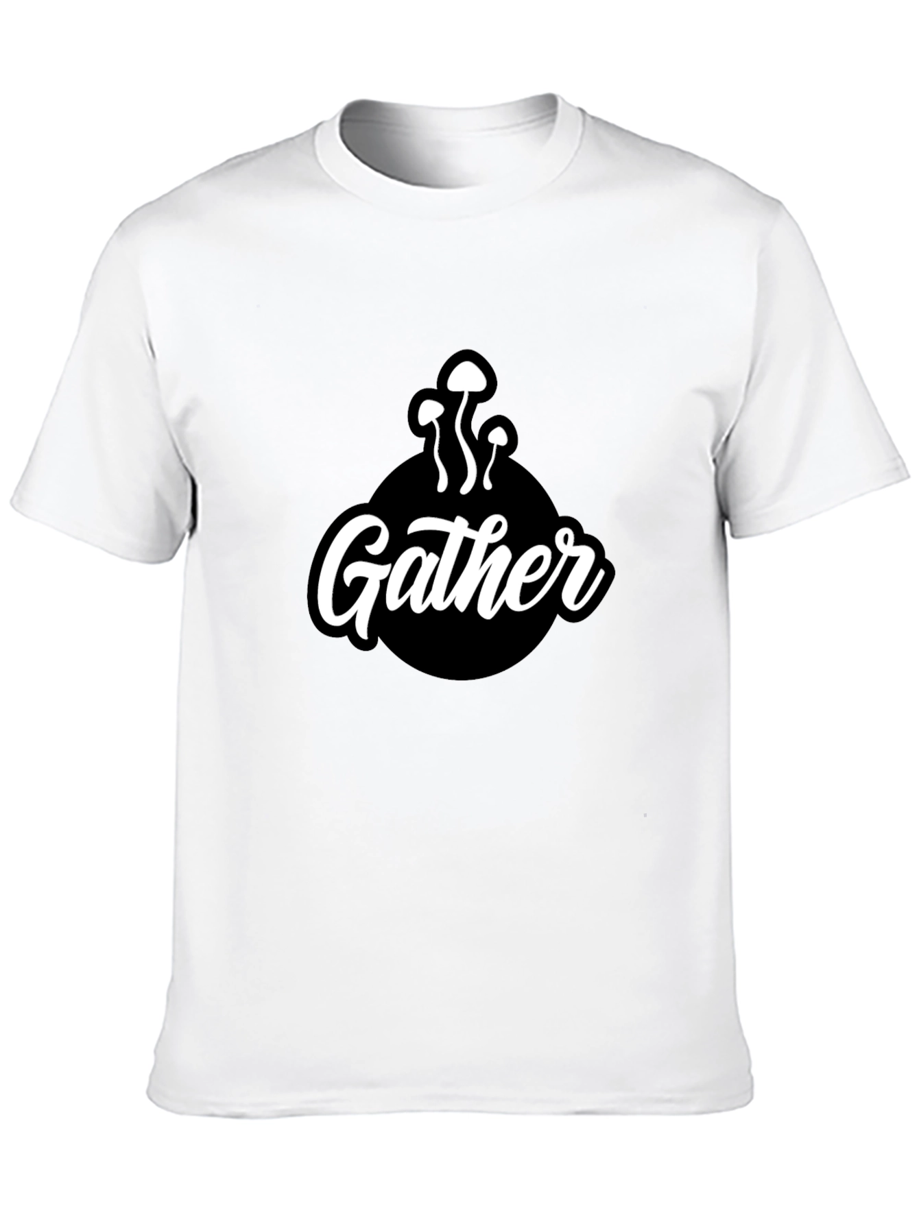 Mushroom Gather T-Shirt - Black Graphic Tee