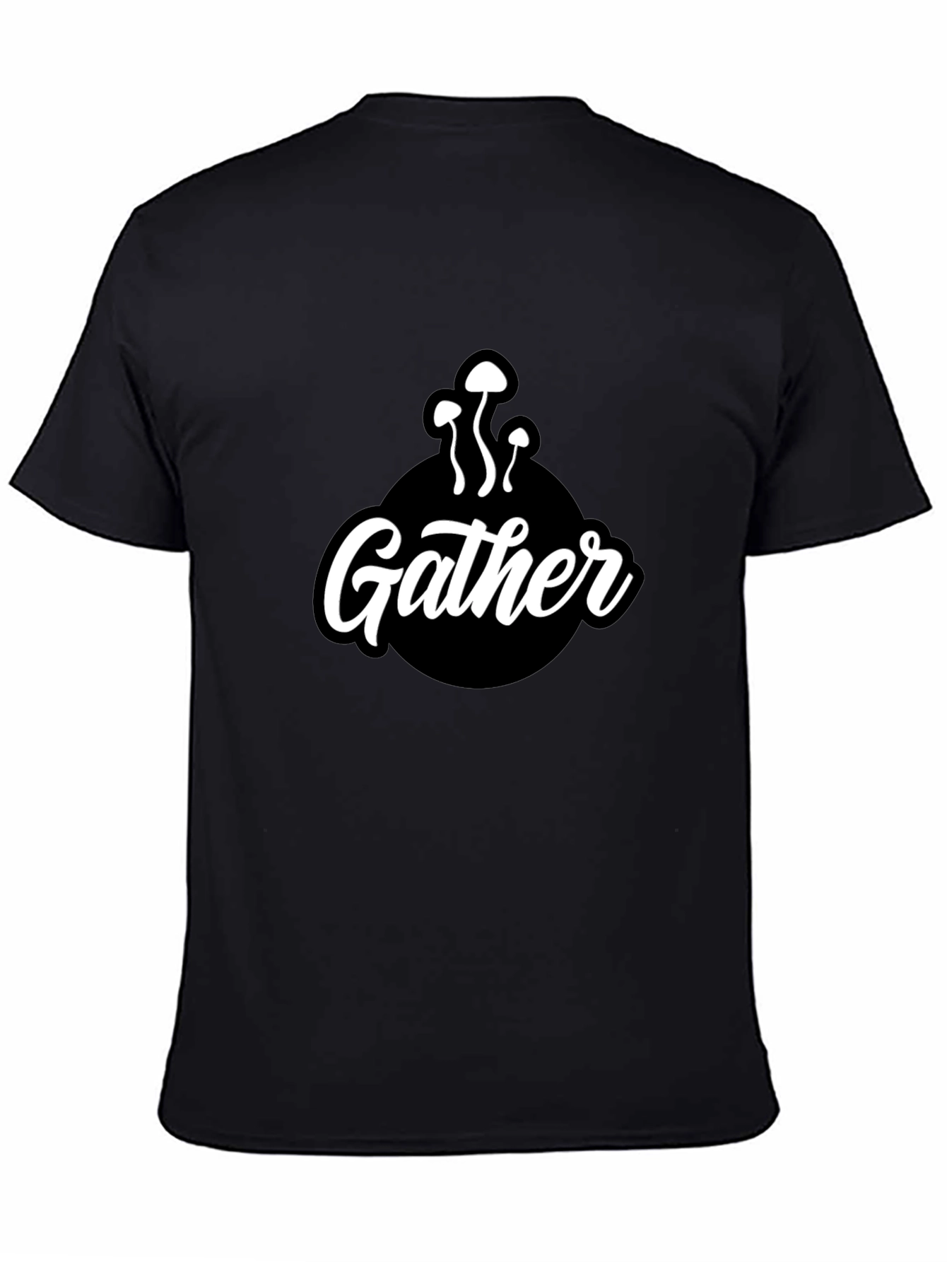 Mushroom Gather T-Shirt - Black Graphic Tee