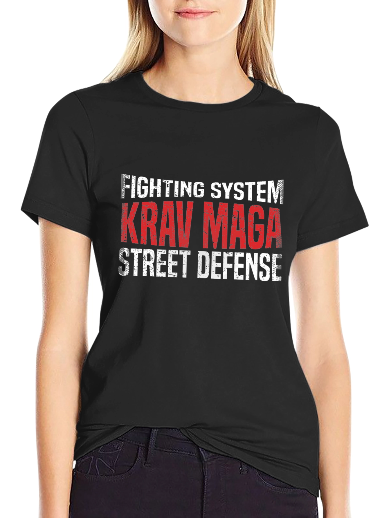 Krav Maga Fighting System Black T-Shirt