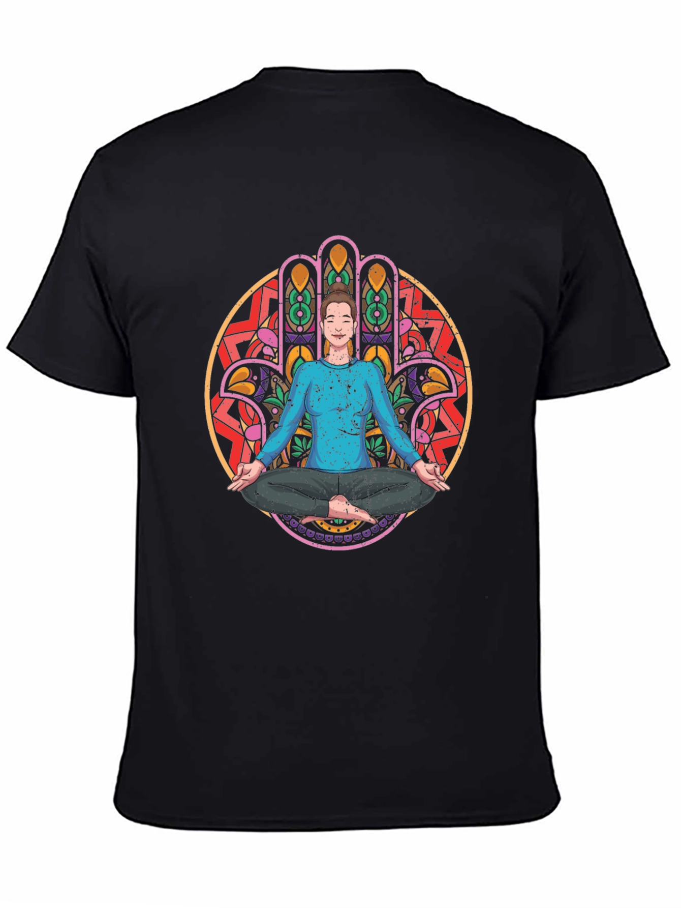 Yoga Meditation Hamsa Hand Graphic Tee