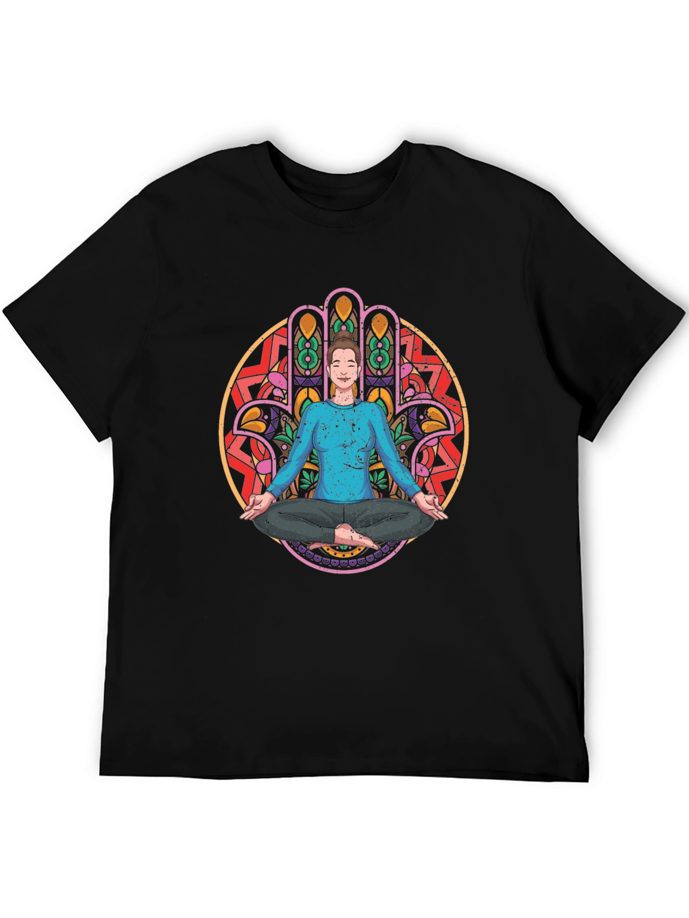 Yoga Meditation Hamsa Hand Graphic Tee