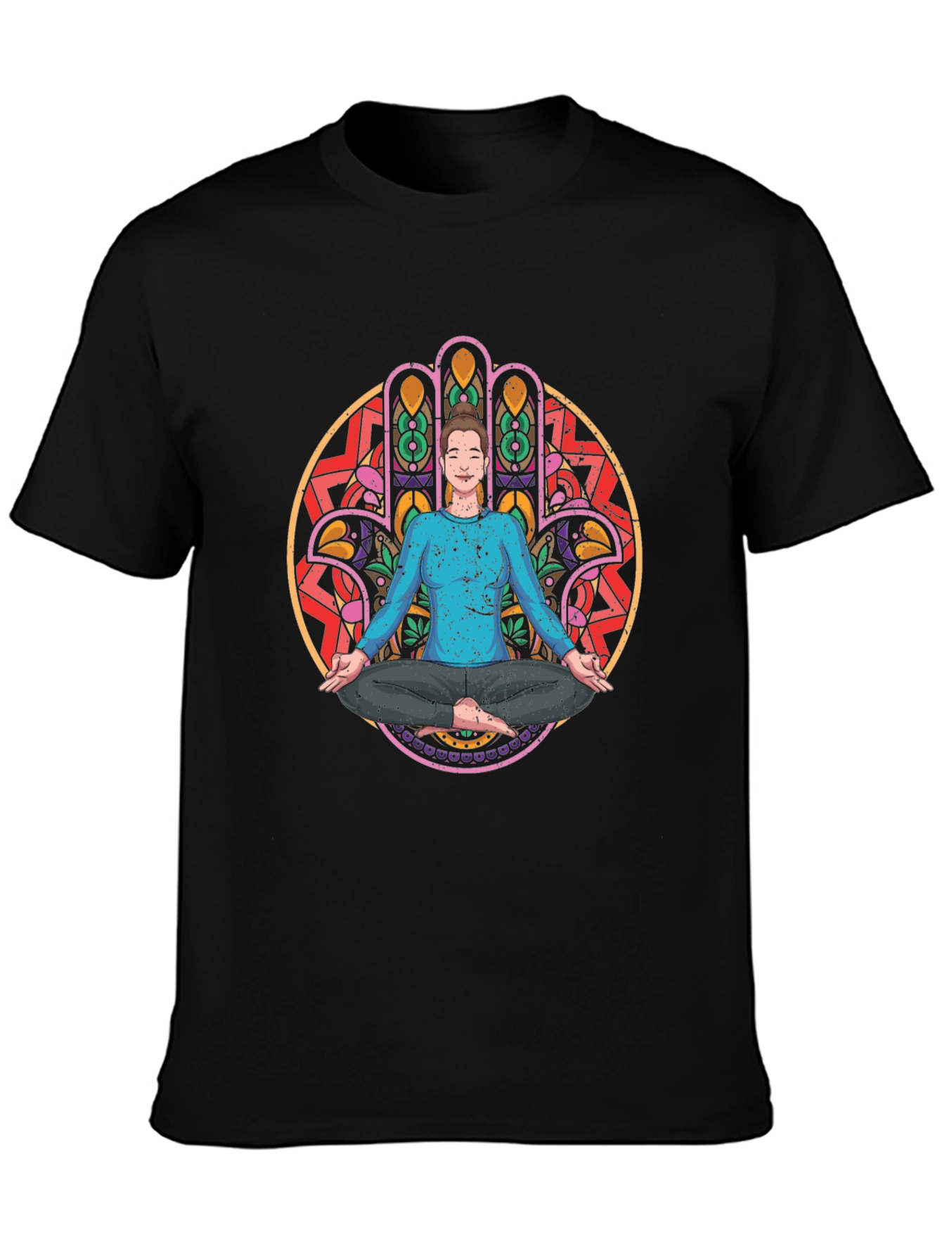 Yoga Meditation Hamsa Hand Graphic Tee