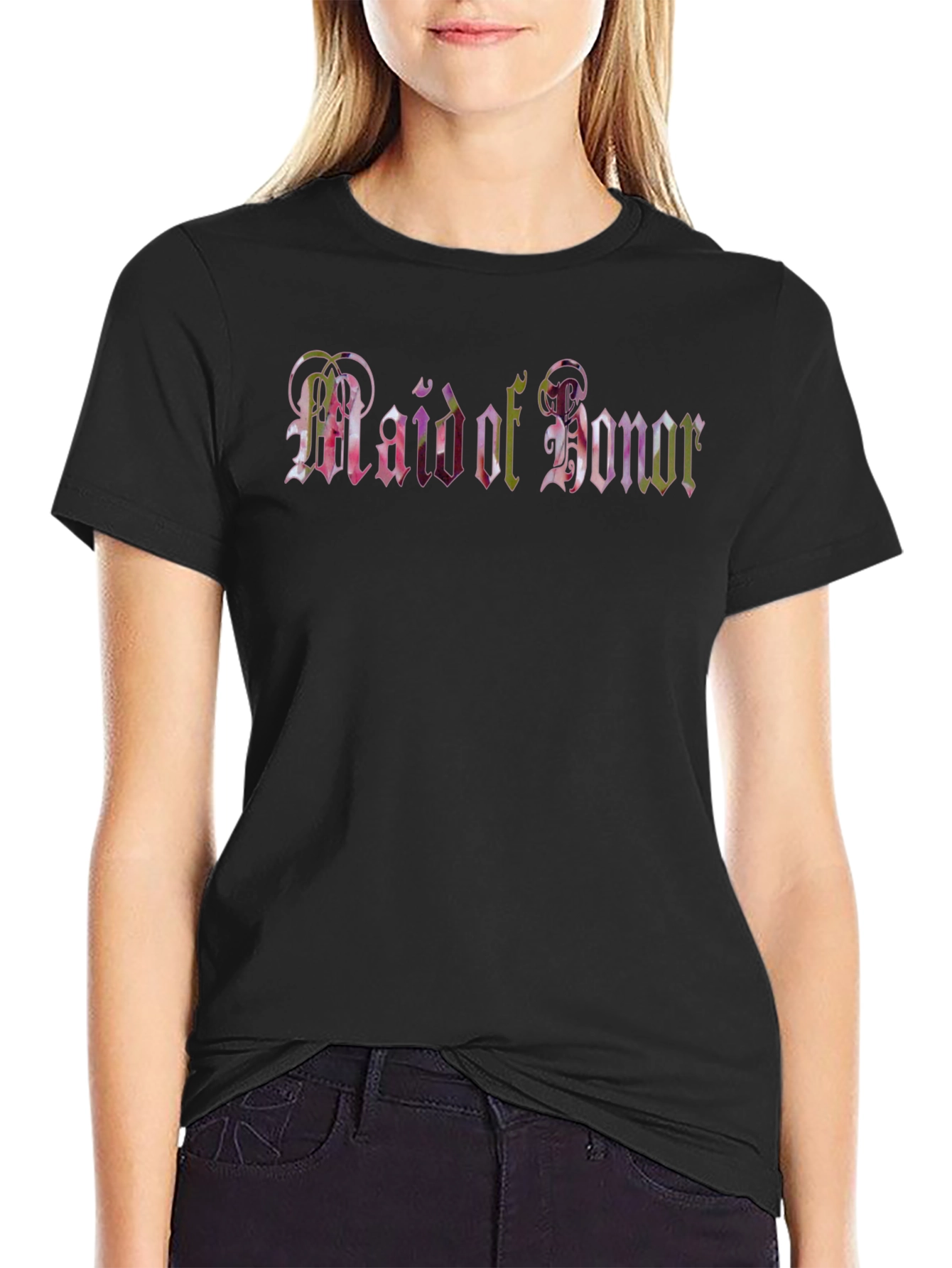 Maid of Honor Black T-Shirt