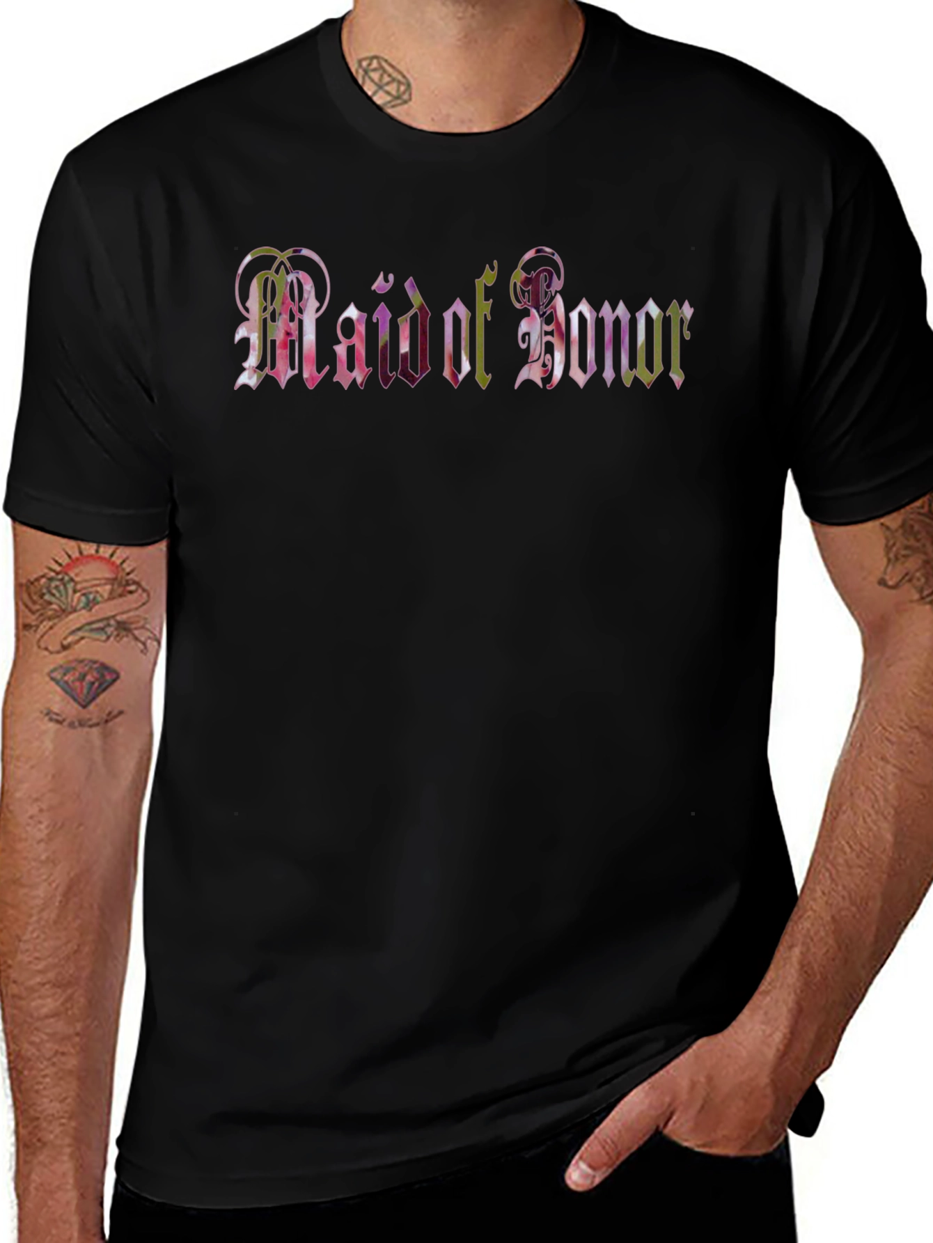 Maid of Honor Black T-Shirt
