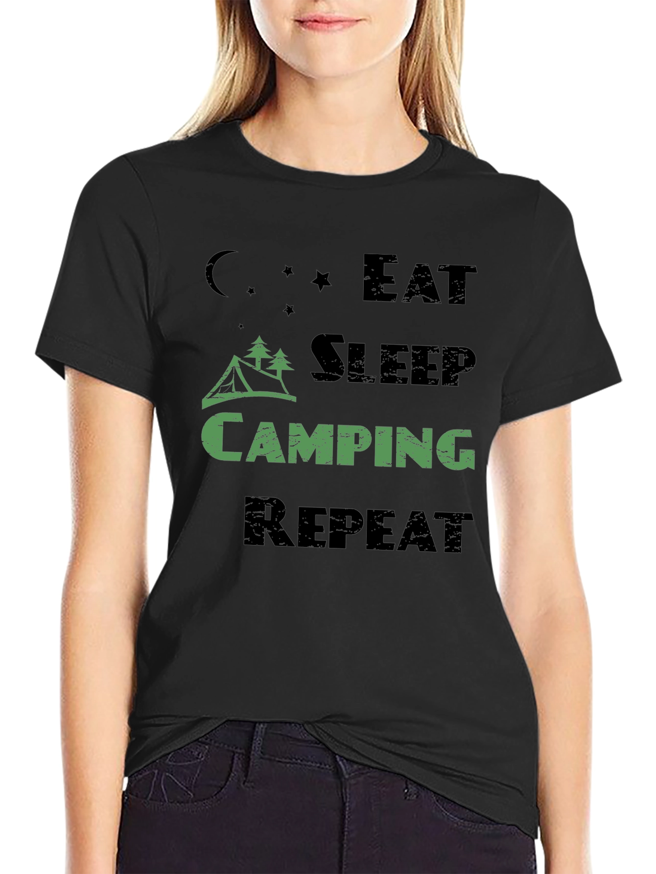 Eat Sleep Camping Repeat Mens T-Shirt