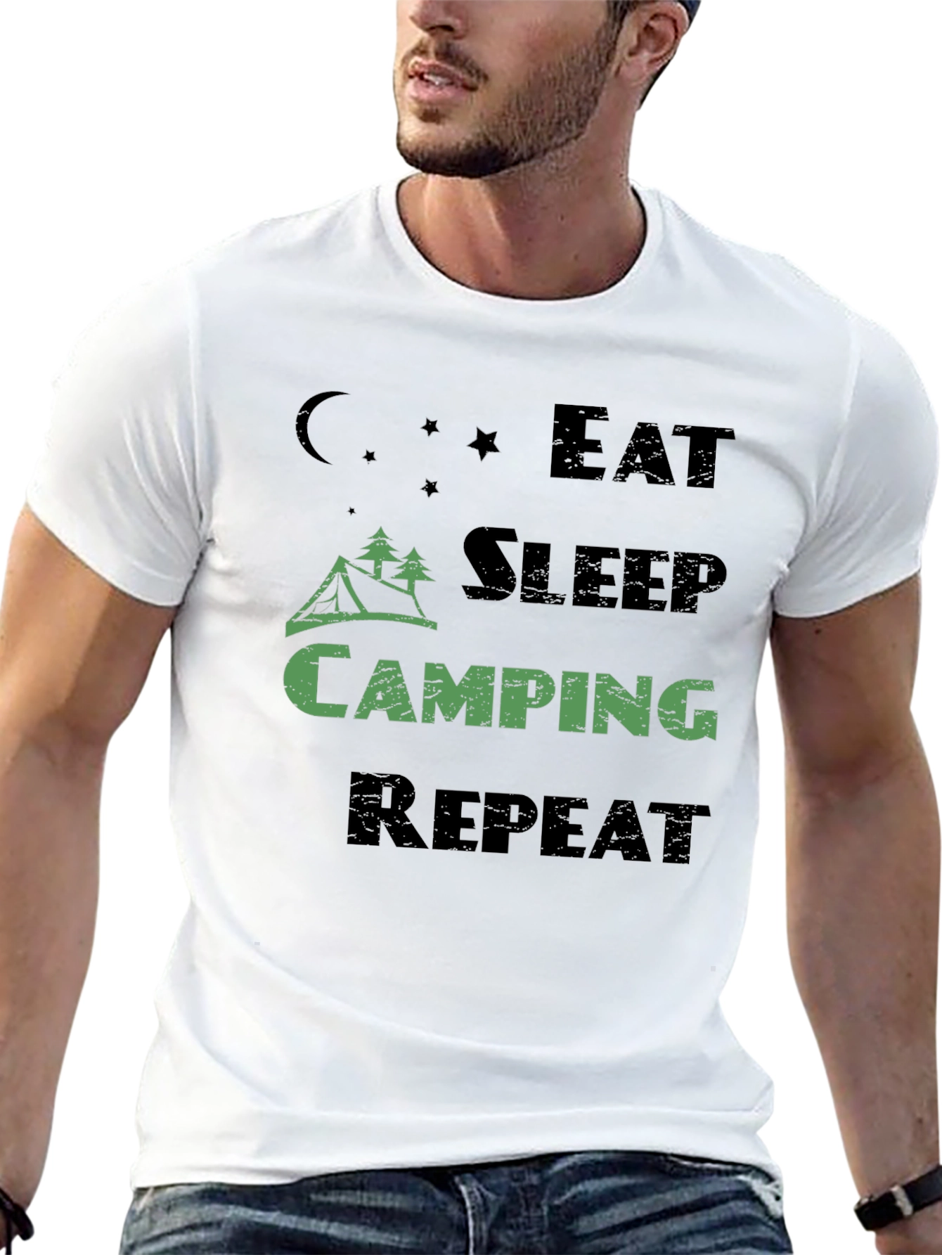 Eat Sleep Camping Repeat Mens T-Shirt