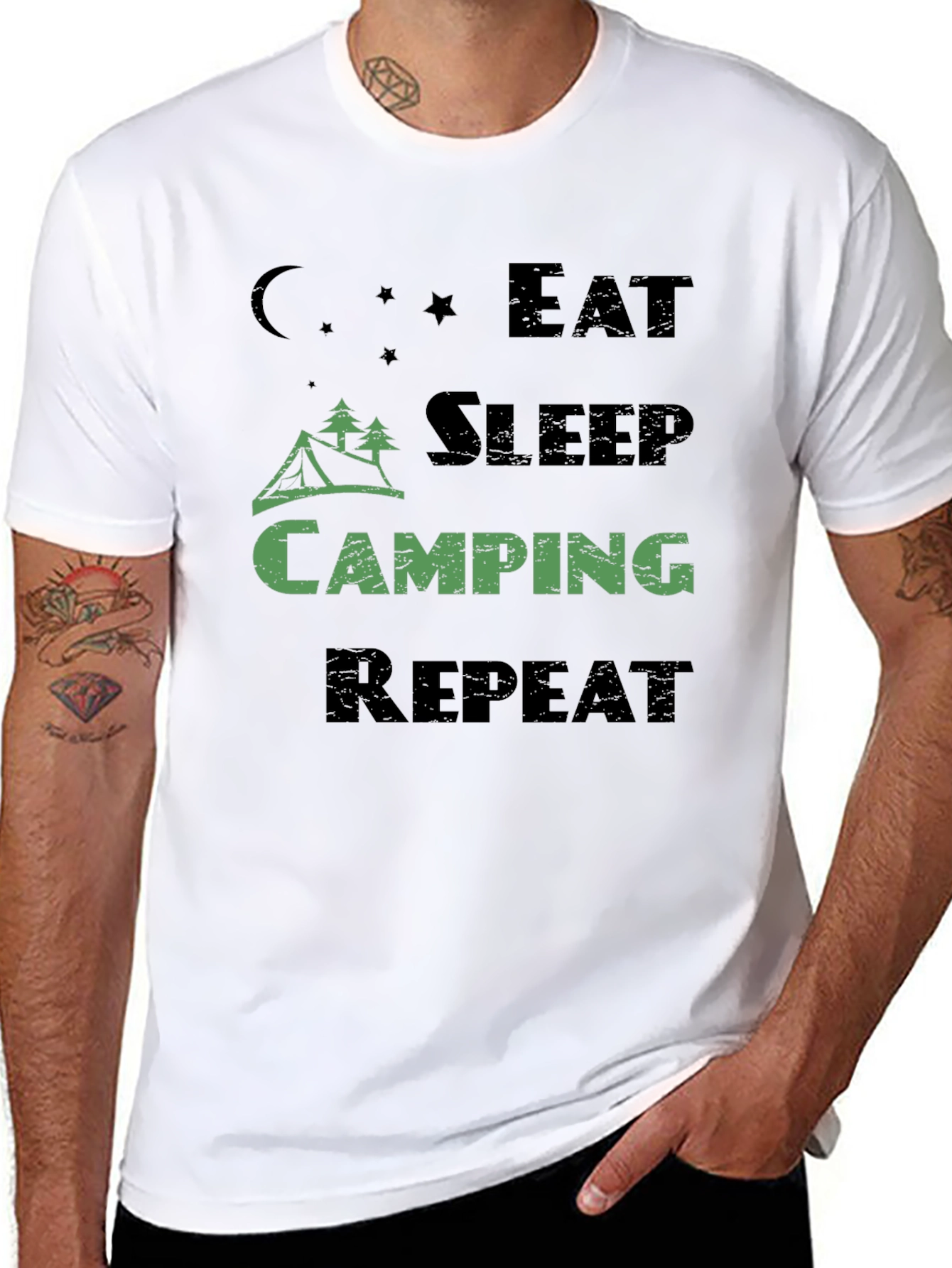 Eat Sleep Camping Repeat Mens T-Shirt
