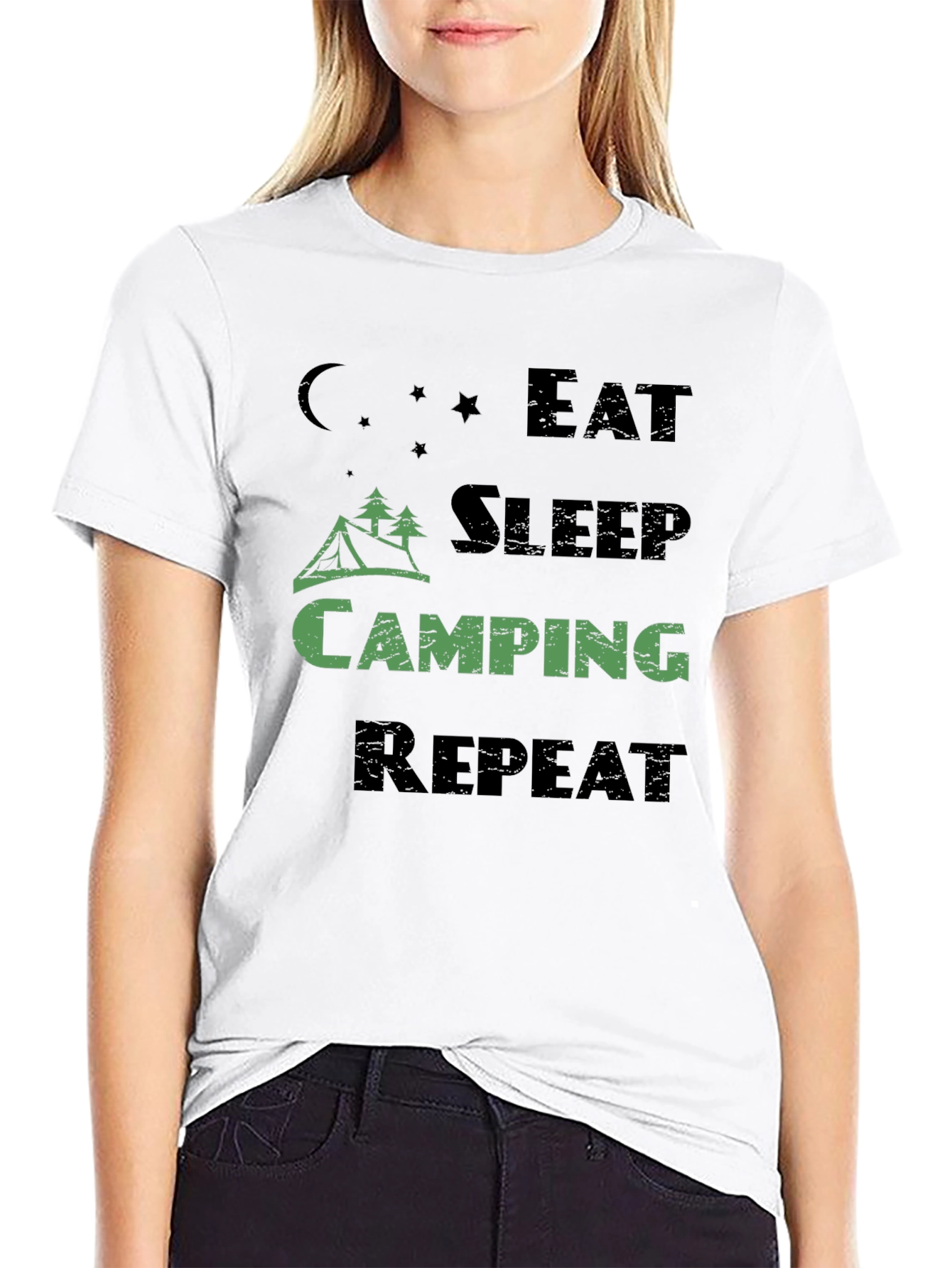 Eat Sleep Camping Repeat Mens T-Shirt