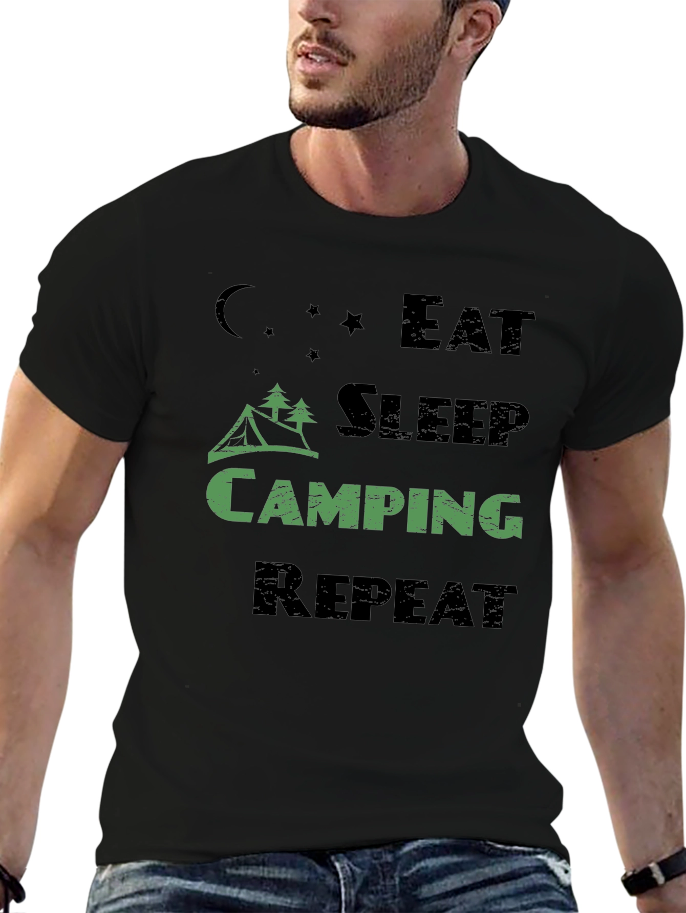 Eat Sleep Camping Repeat Mens T-Shirt