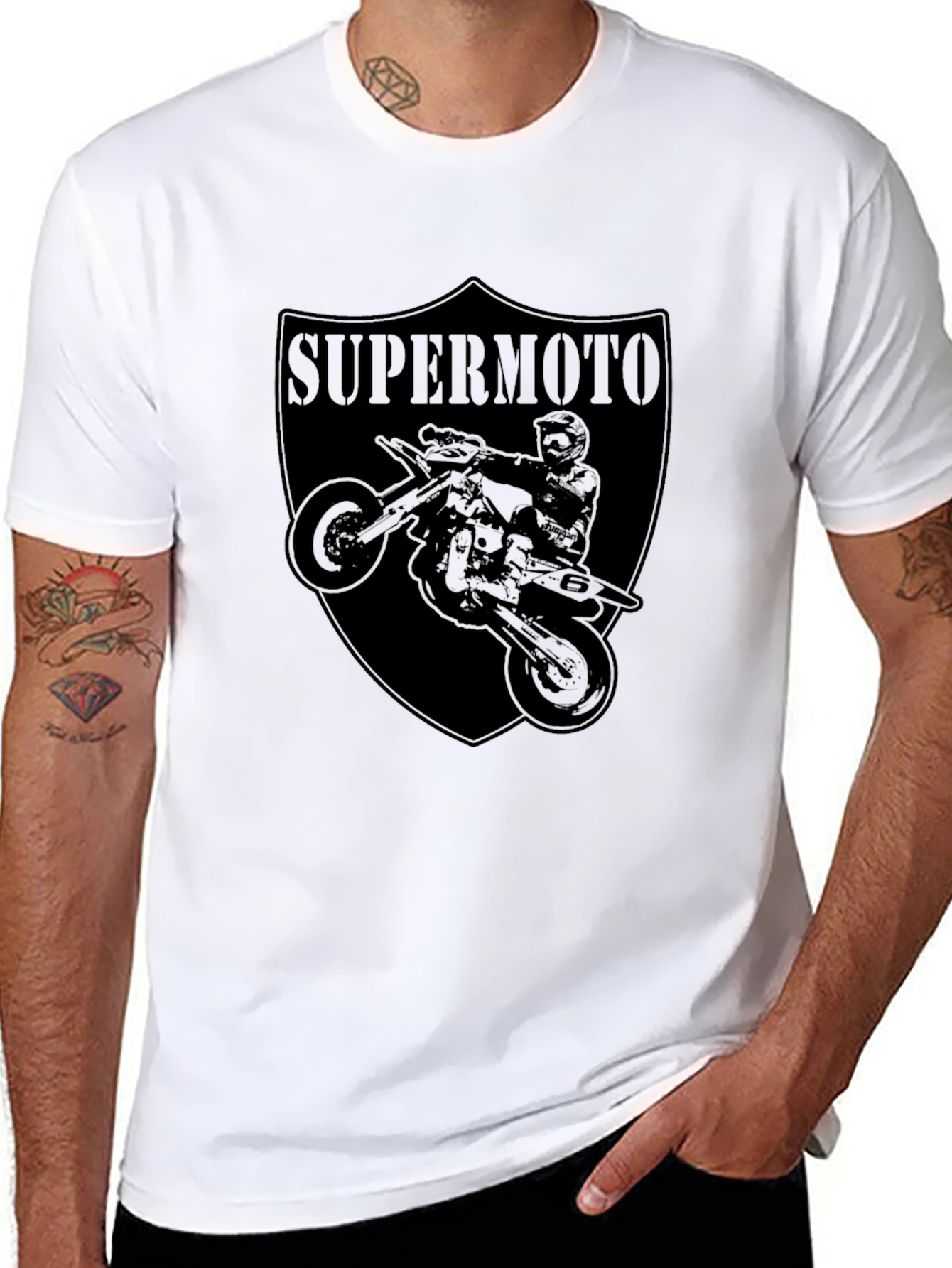 Supermoto Motorcycle Graphic Tee - Black