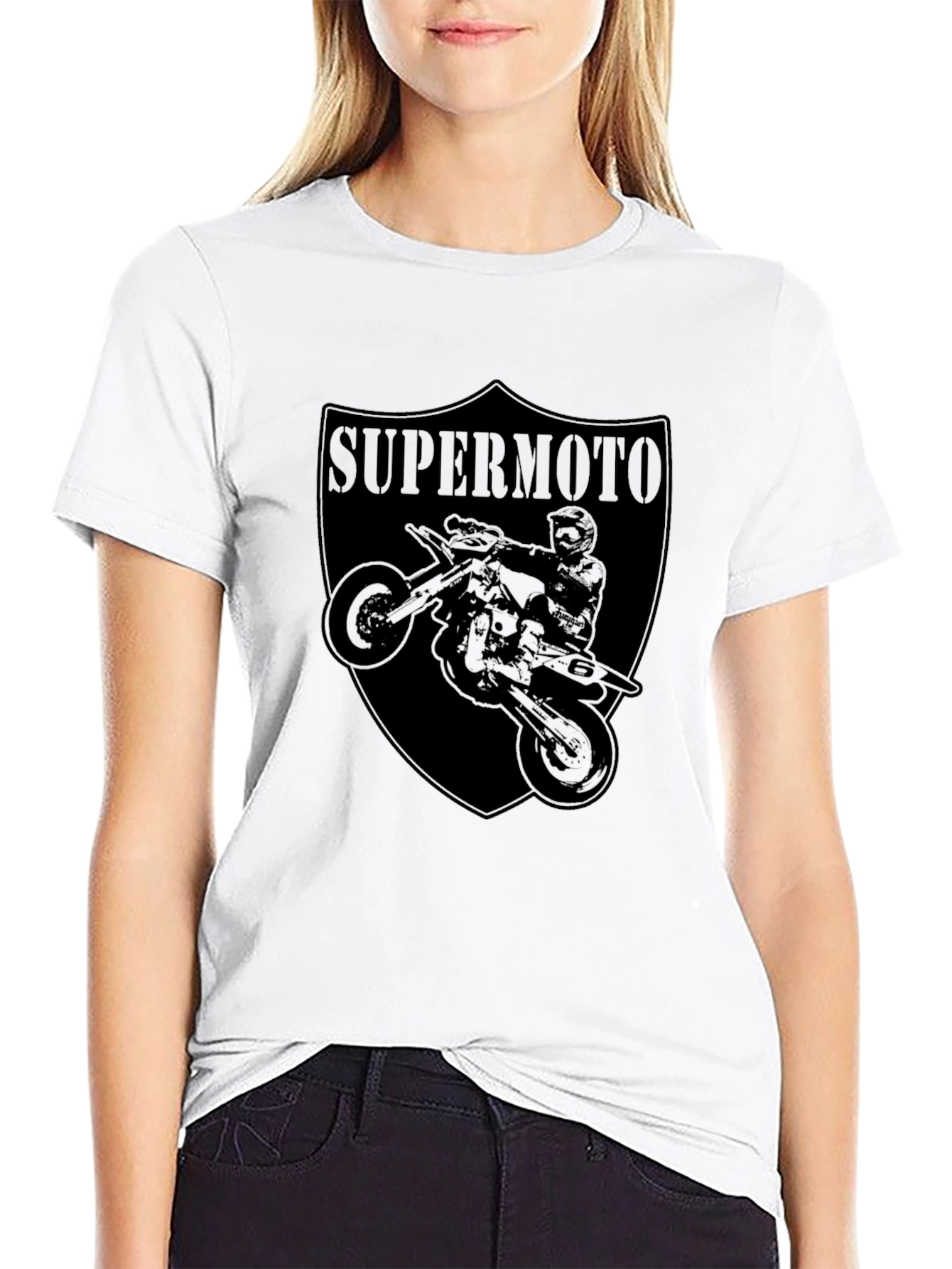 Supermoto Motorcycle Graphic Tee - Black