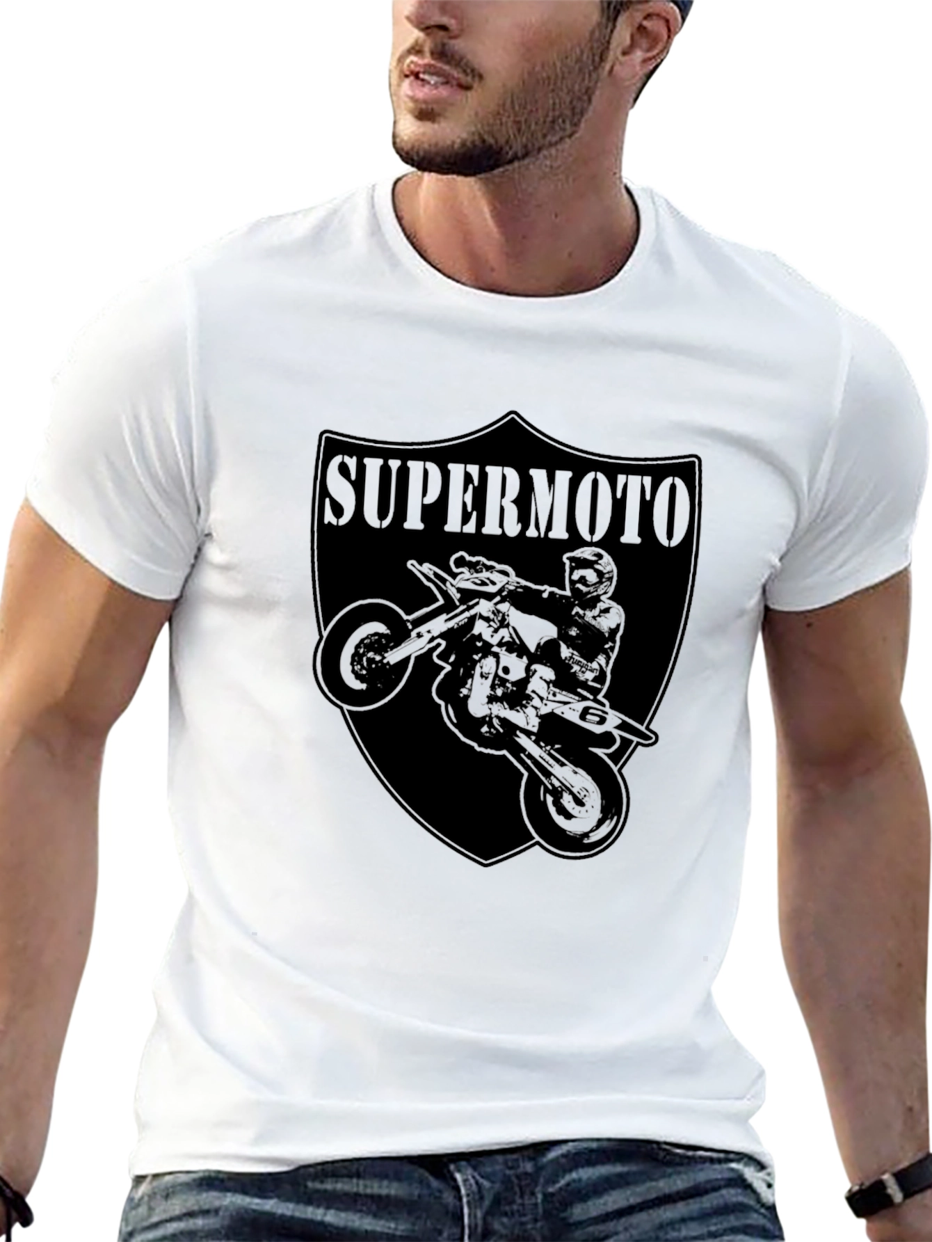 Supermoto Motorcycle Graphic Tee - Black