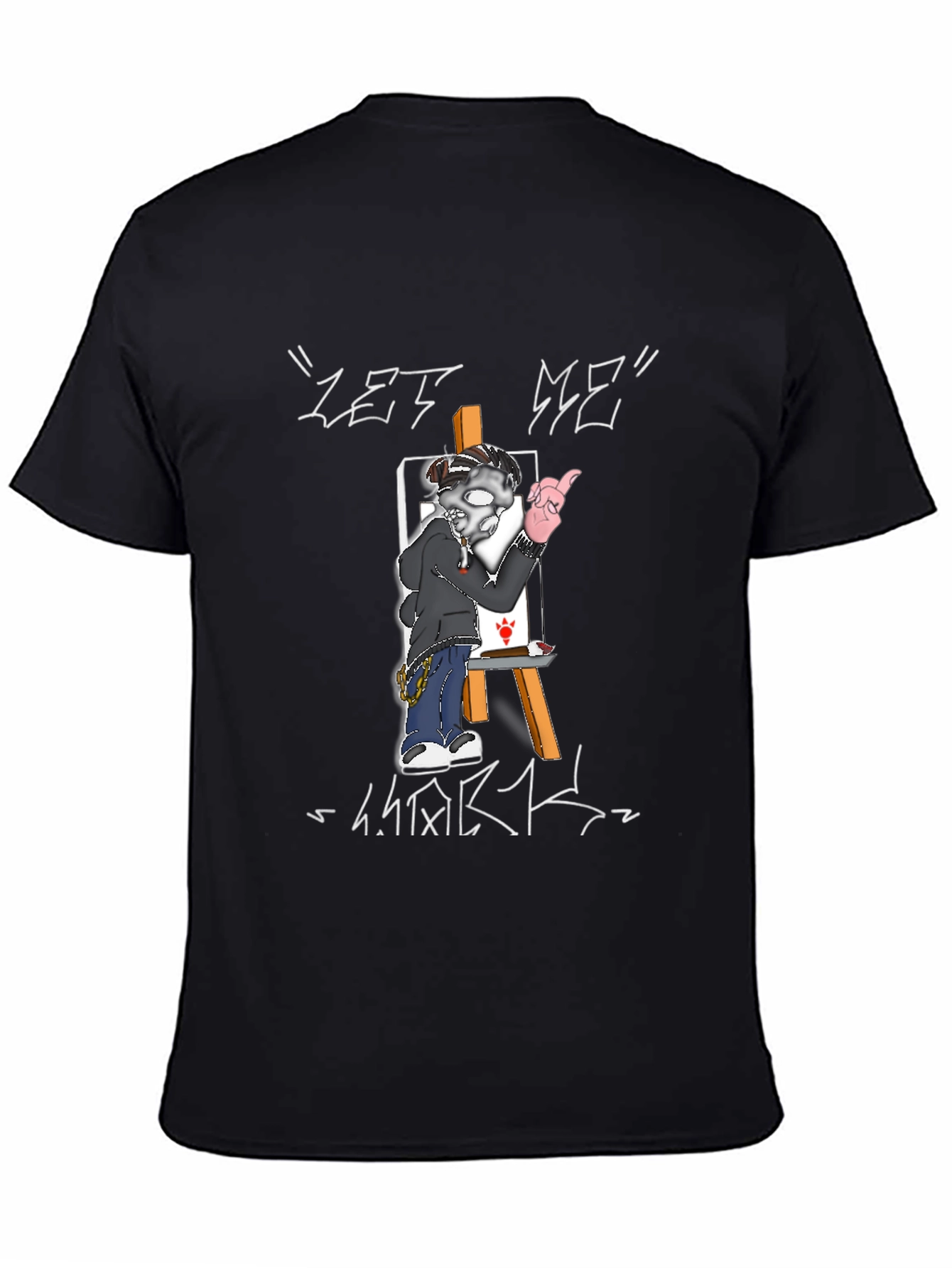 Let Me Work Black Graphic T-Shirt