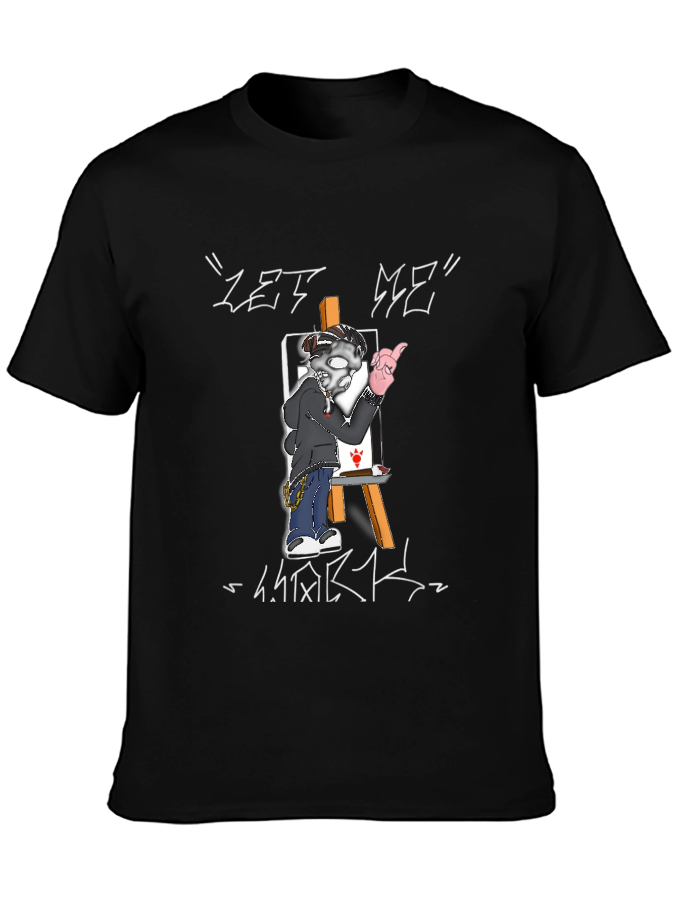 Let Me Work Black Graphic T-Shirt