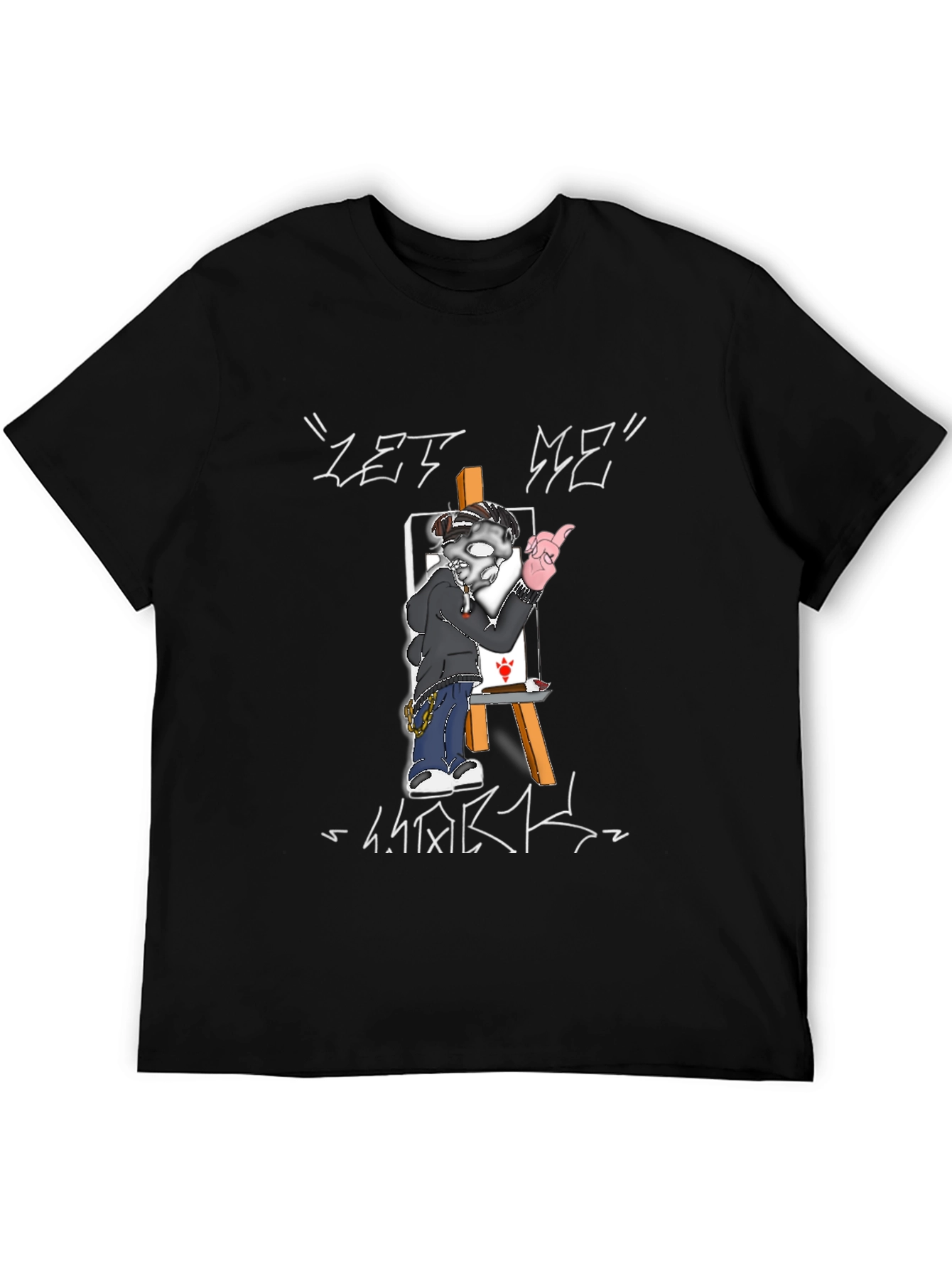 Let Me Work Black Graphic T-Shirt