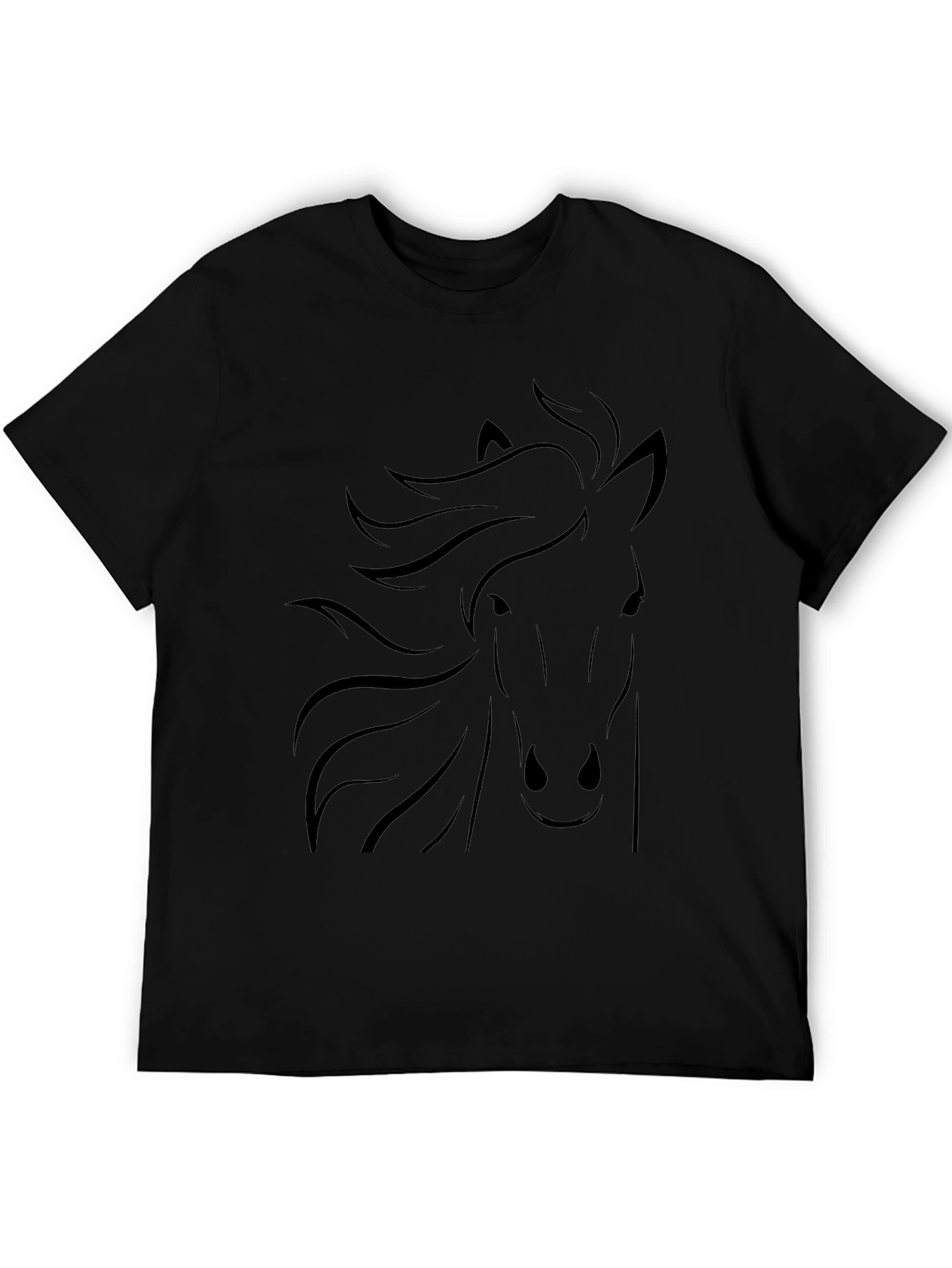 Black Horse Graphic Tee - Stylish Unisex T-Shirt
