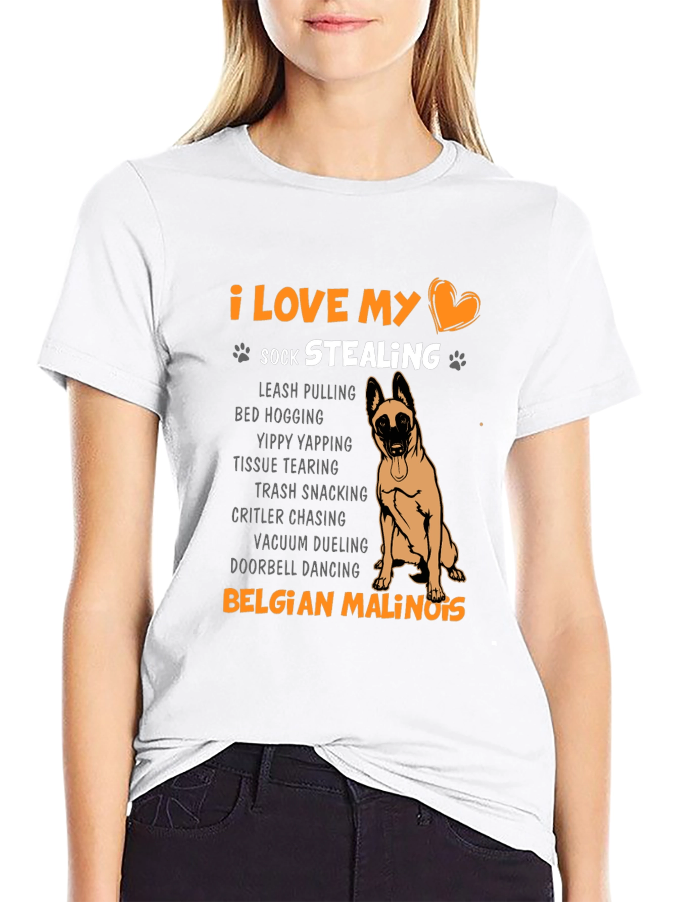 I Love My Sock Stealing Belgian Malinois T-Shirt