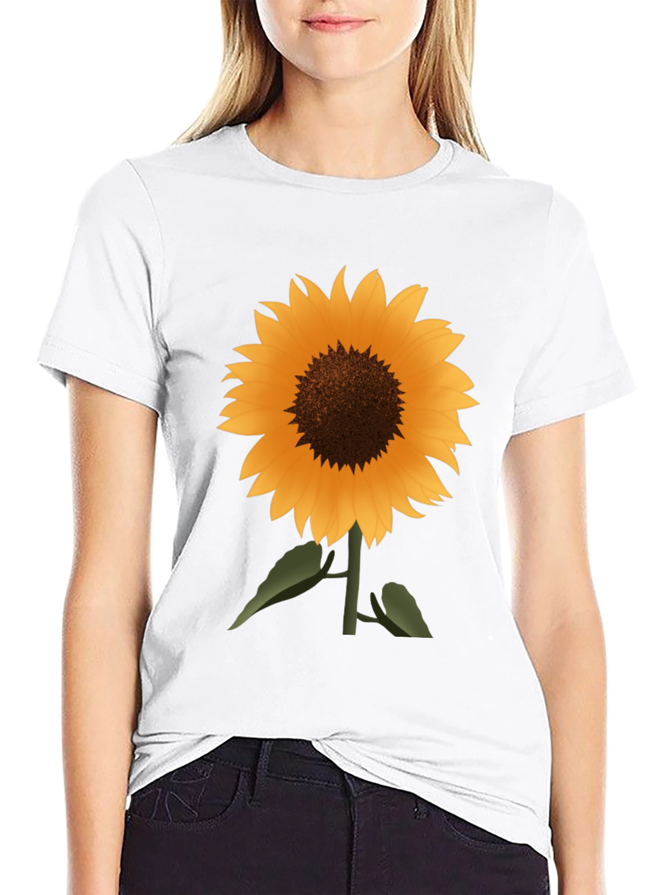 Sunflower Graphic Tee - Stylish Black Cotton T-Shirt