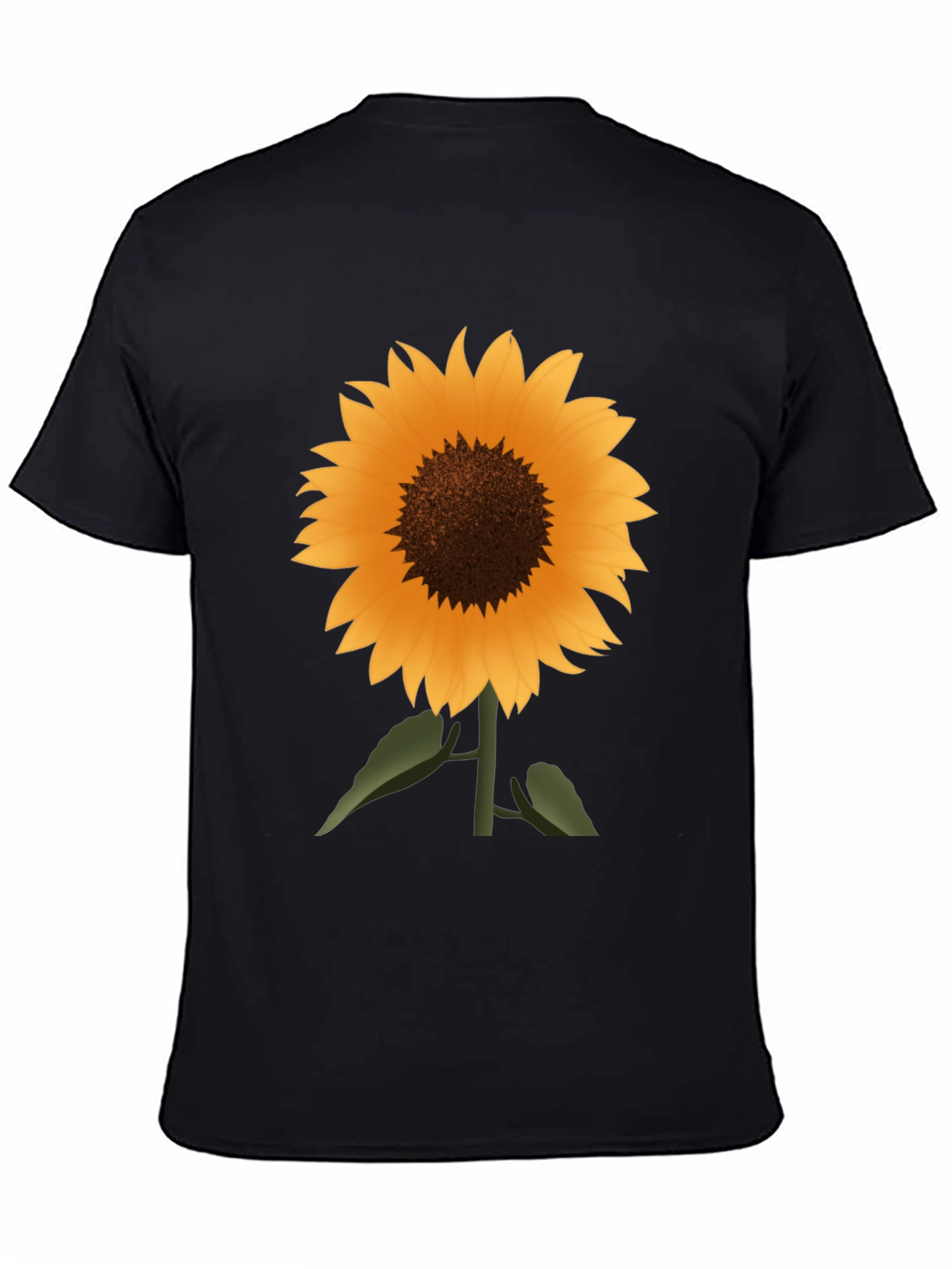 Sunflower Graphic Tee - Stylish Black Cotton T-Shirt