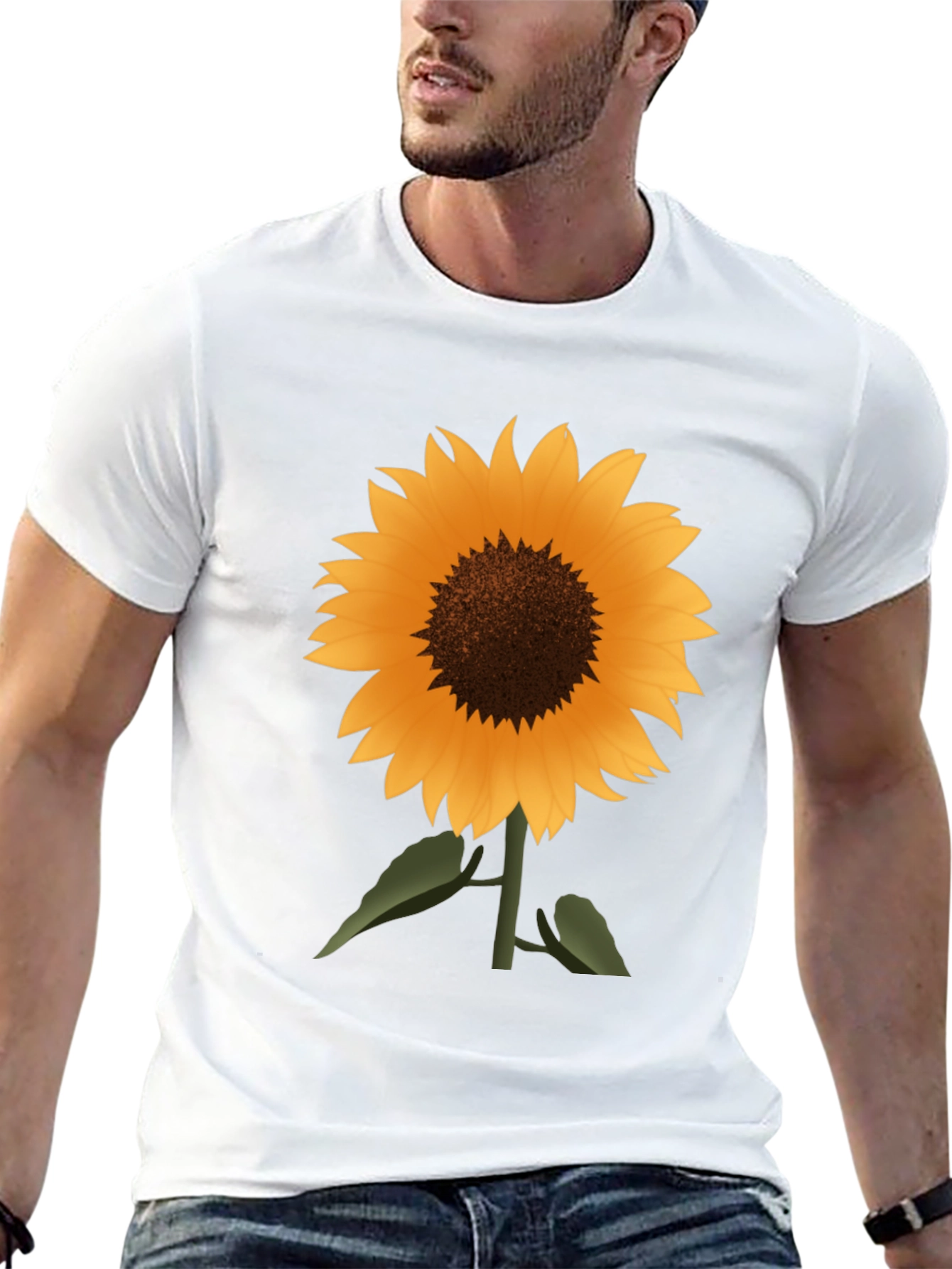 Sunflower Graphic Tee - Stylish Black Cotton T-Shirt
