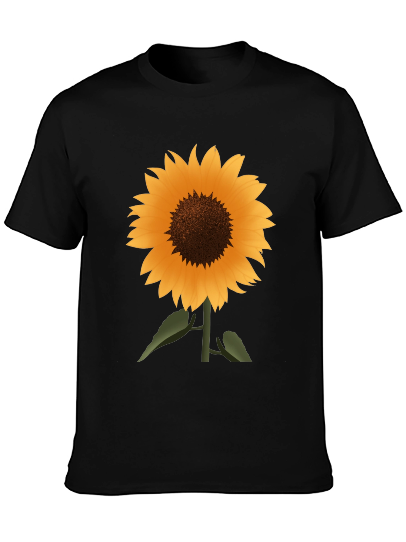 Sunflower Graphic Tee - Stylish Black Cotton T-Shirt