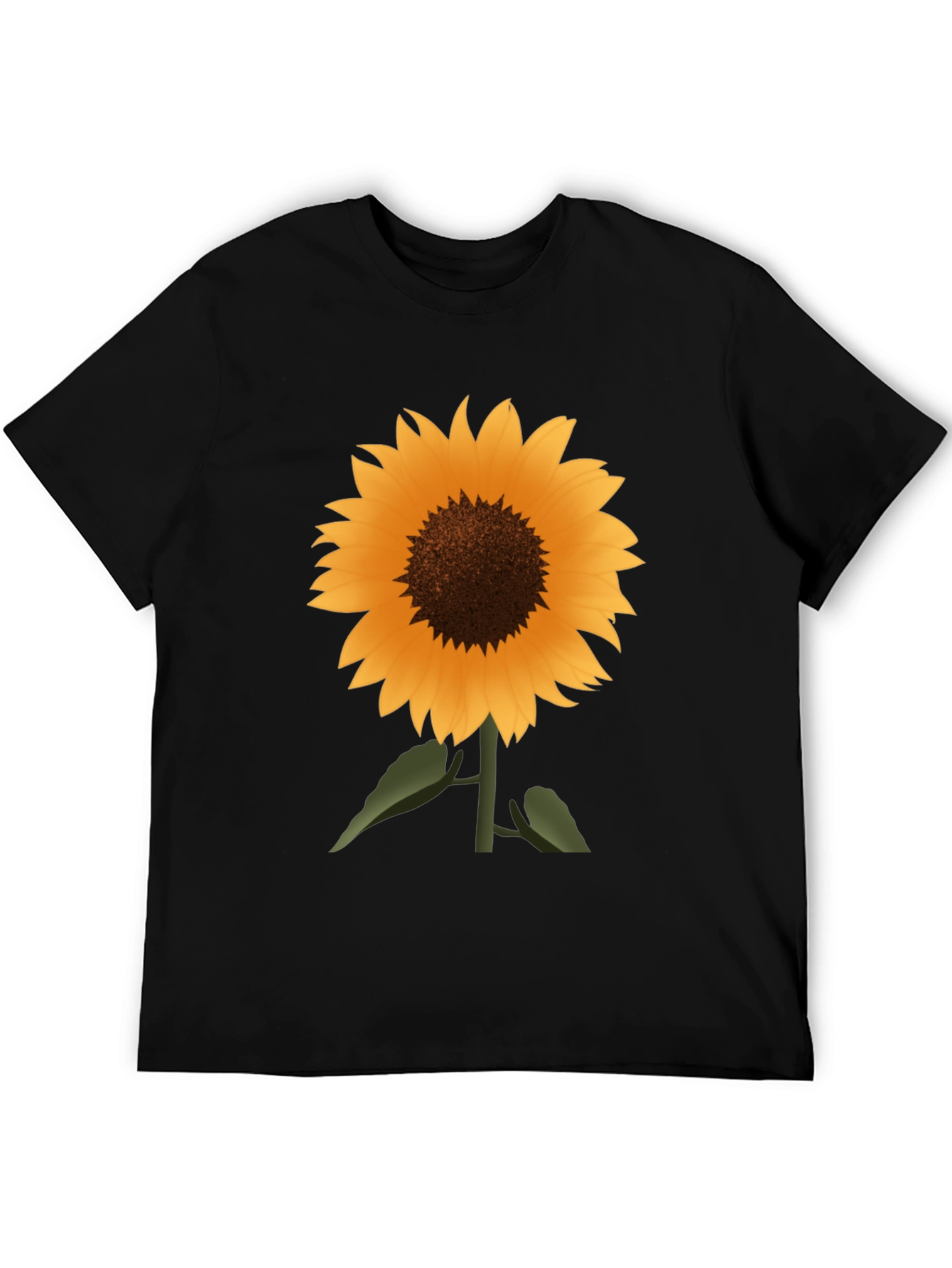 Sunflower Graphic Tee - Stylish Black Cotton T-Shirt