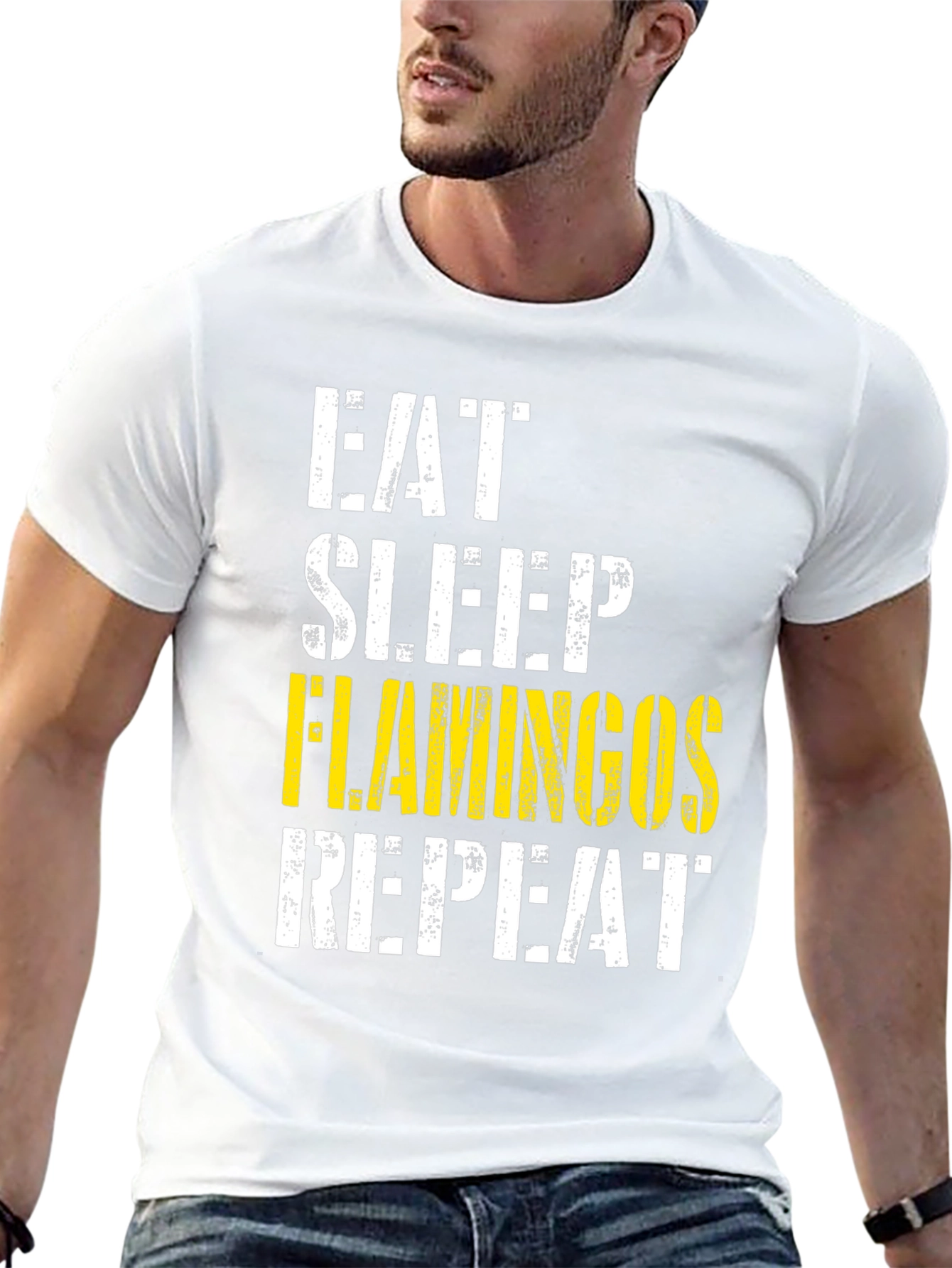 Eat Sleep Flamingos Repeat Graphic Tee