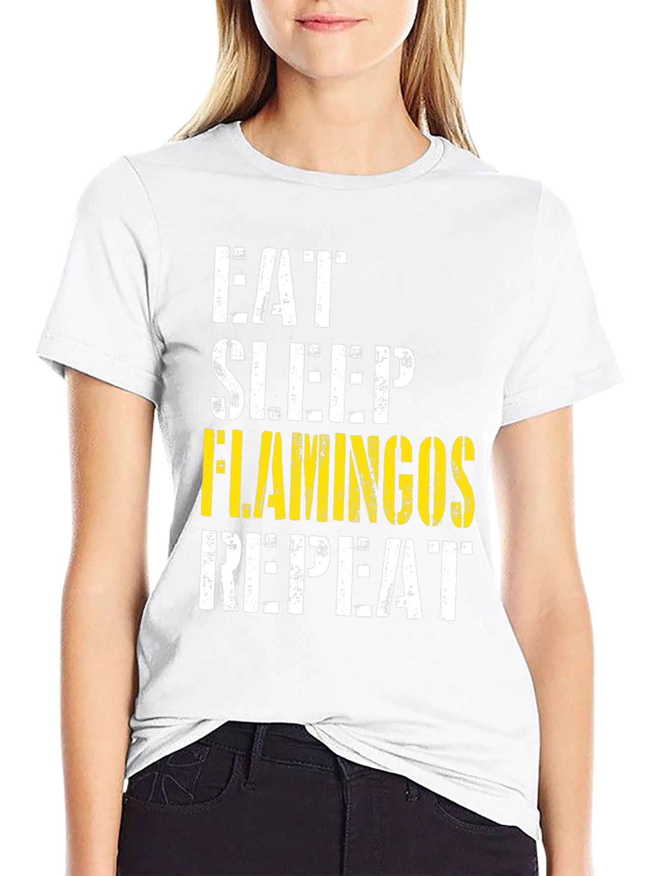 Eat Sleep Flamingos Repeat Graphic Tee