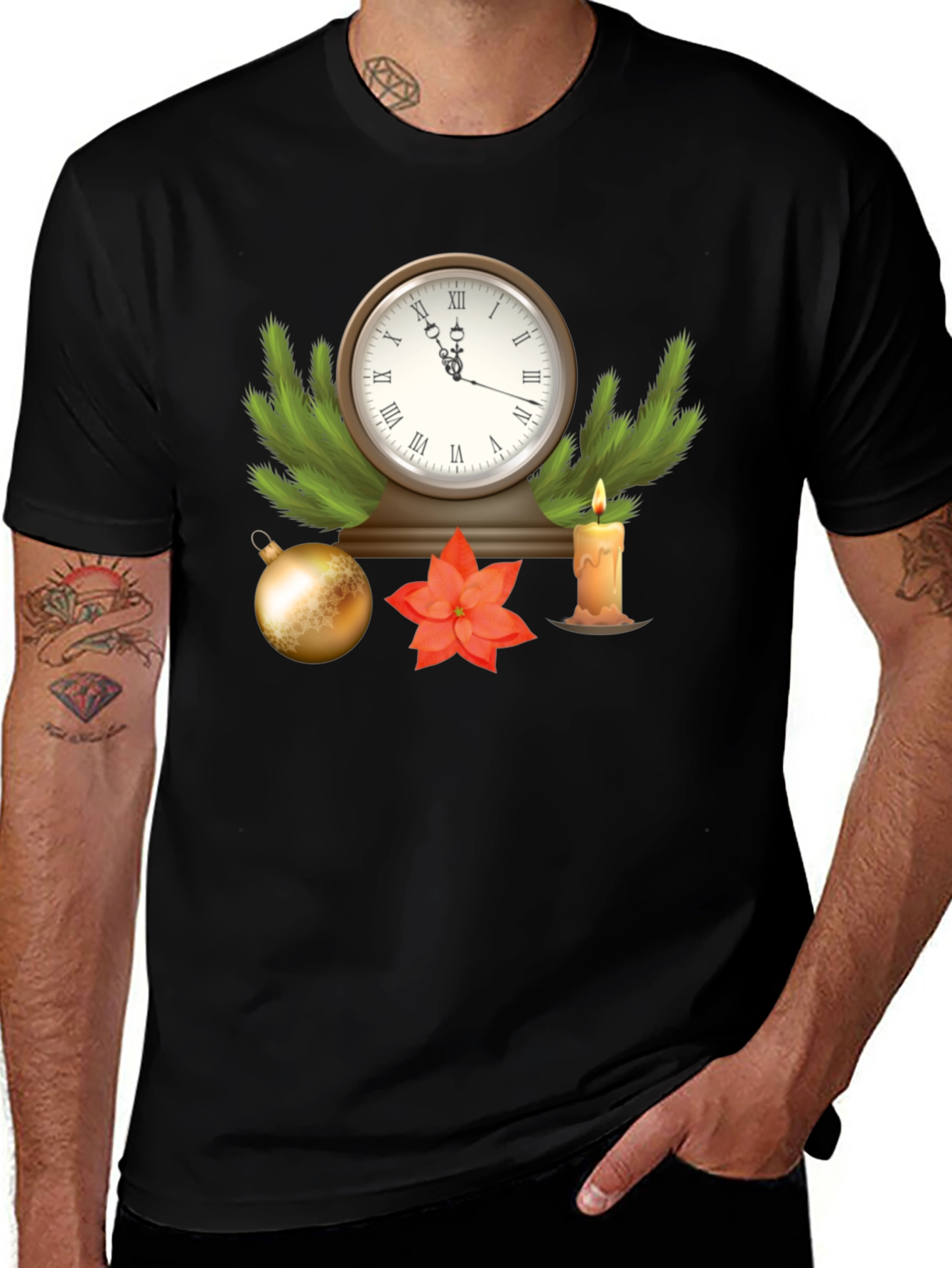 Festive Holiday Clock T-Shirt