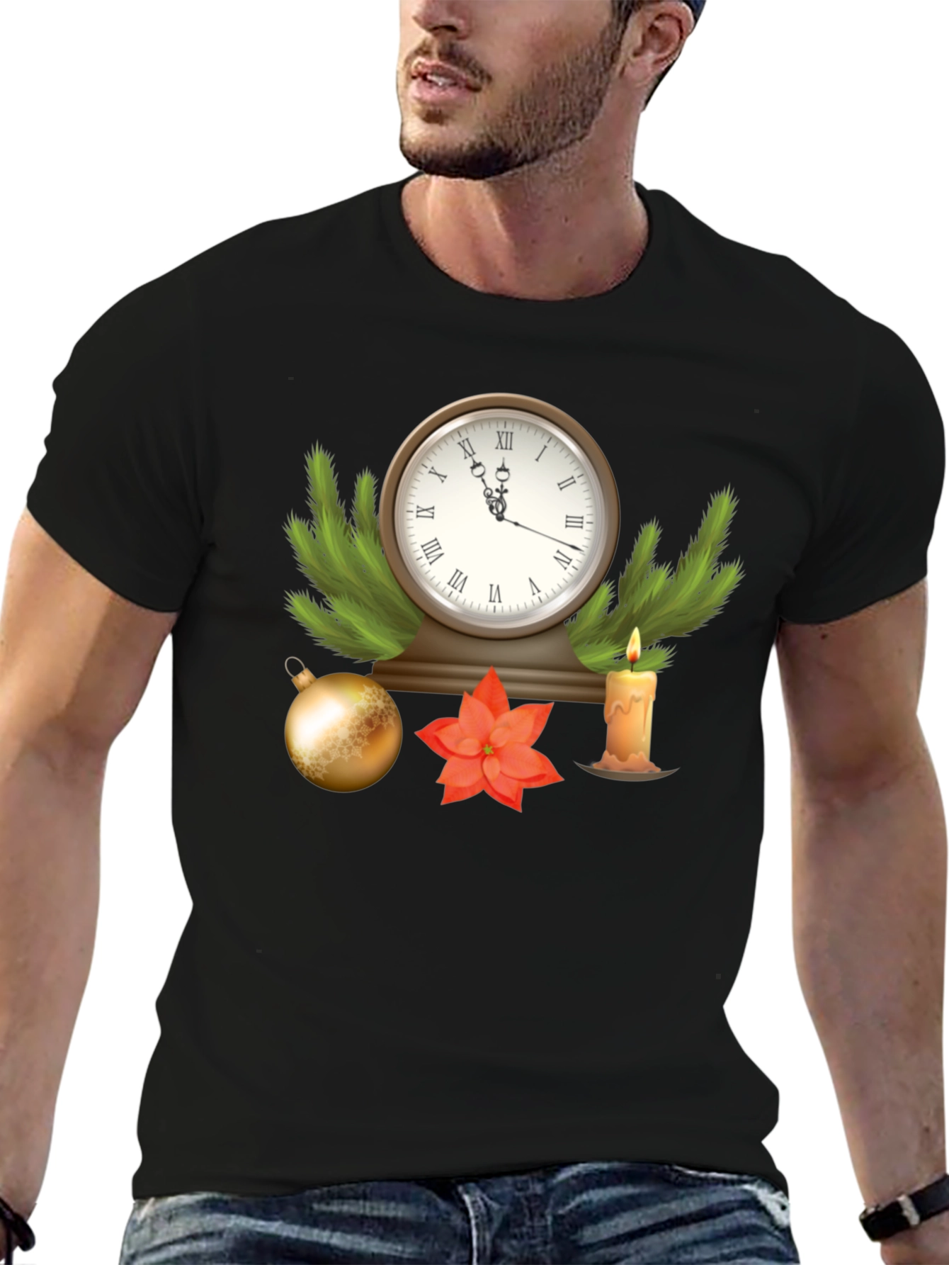 Festive Holiday Clock T-Shirt