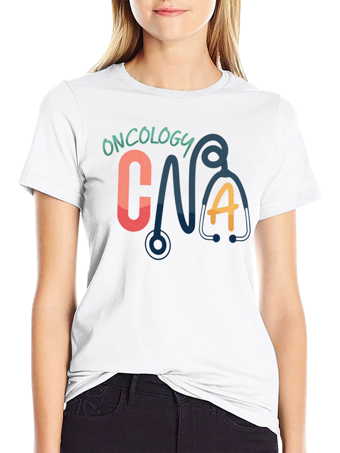 Oncology CNA T-Shirt - Cute Stethoscope Graphic Tee