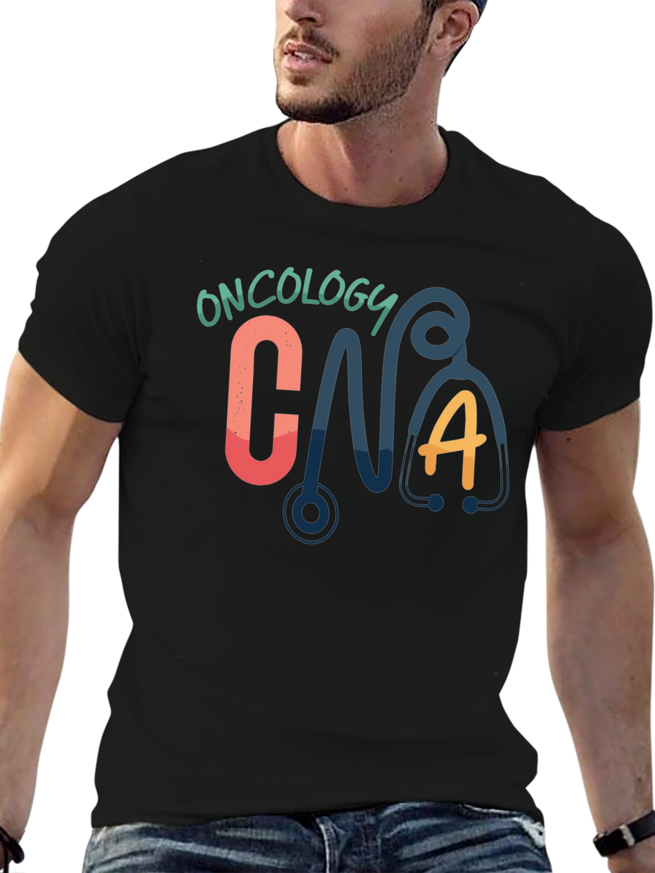 Oncology CNA T-Shirt - Cute Stethoscope Graphic Tee