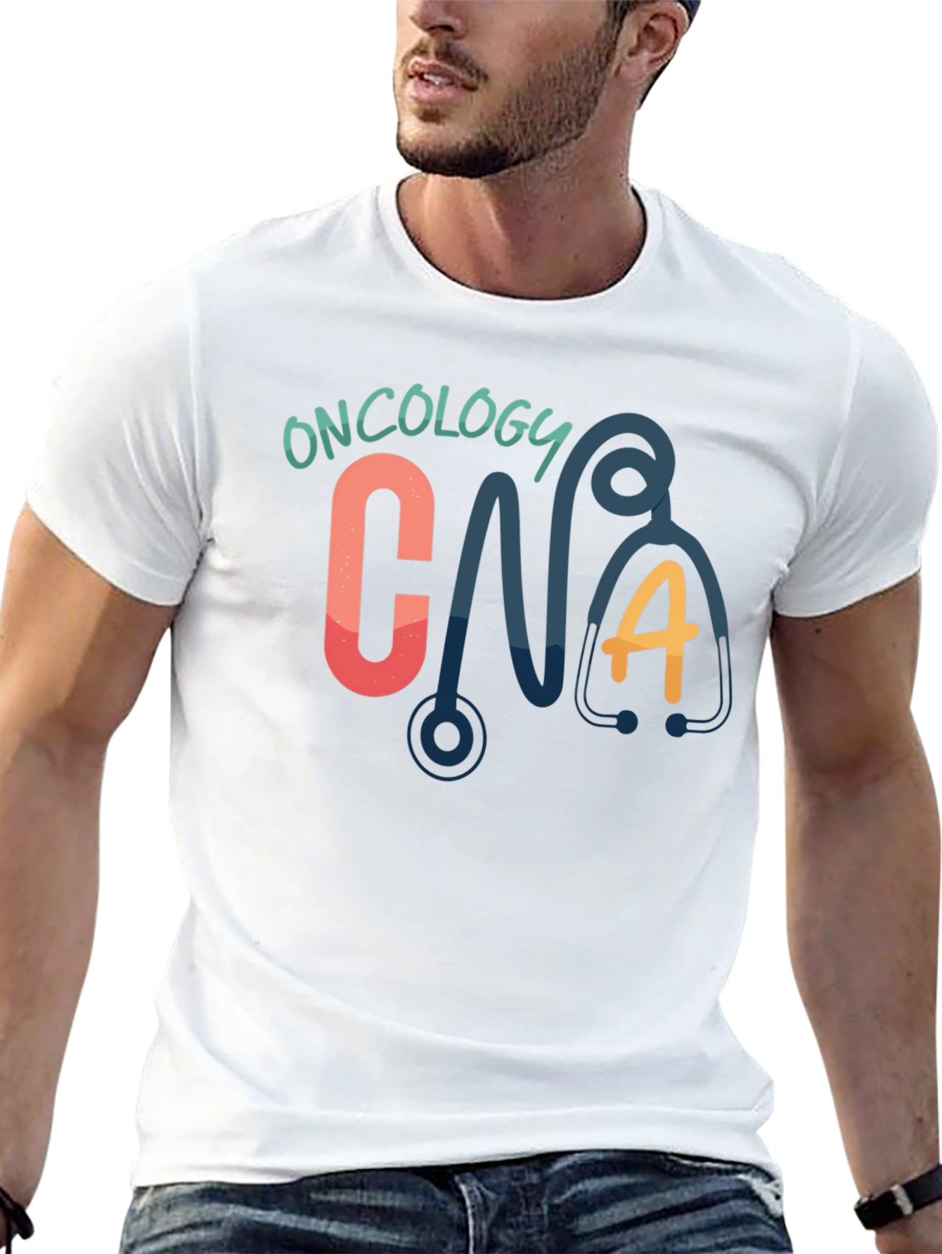 Oncology CNA T-Shirt - Cute Stethoscope Graphic Tee