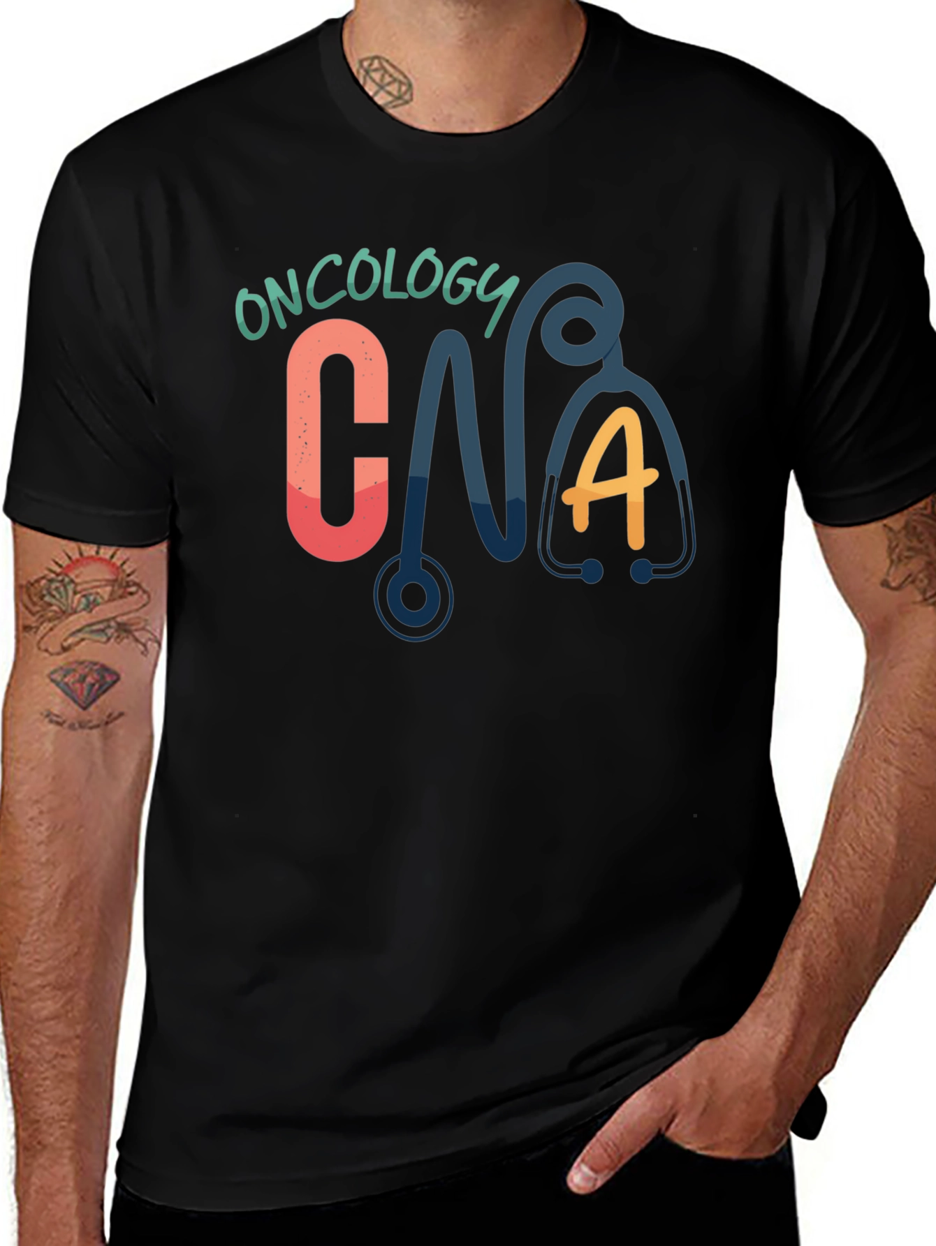 Oncology CNA T-Shirt - Cute Stethoscope Graphic Tee