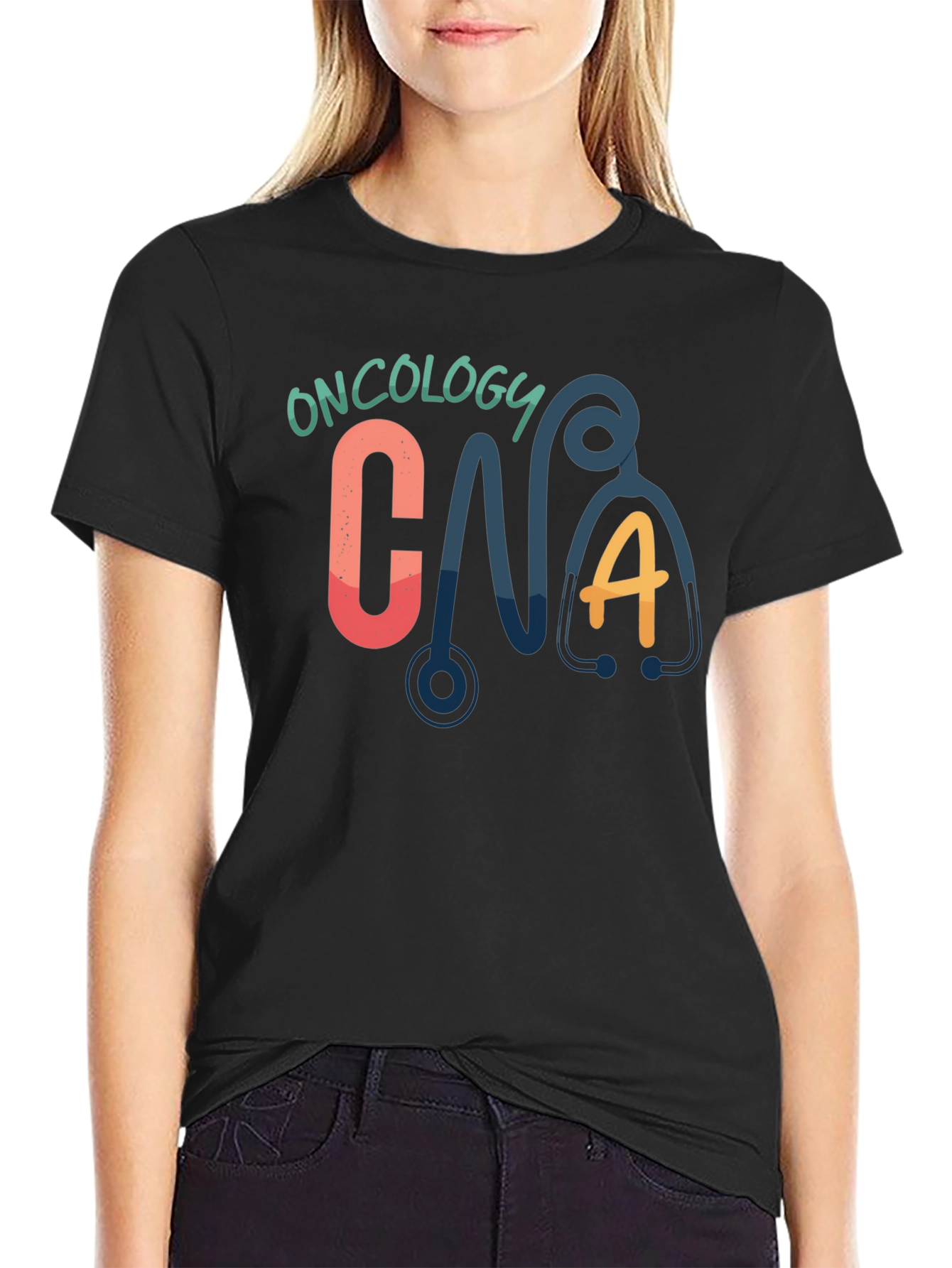 Oncology CNA T-Shirt - Cute Stethoscope Graphic Tee