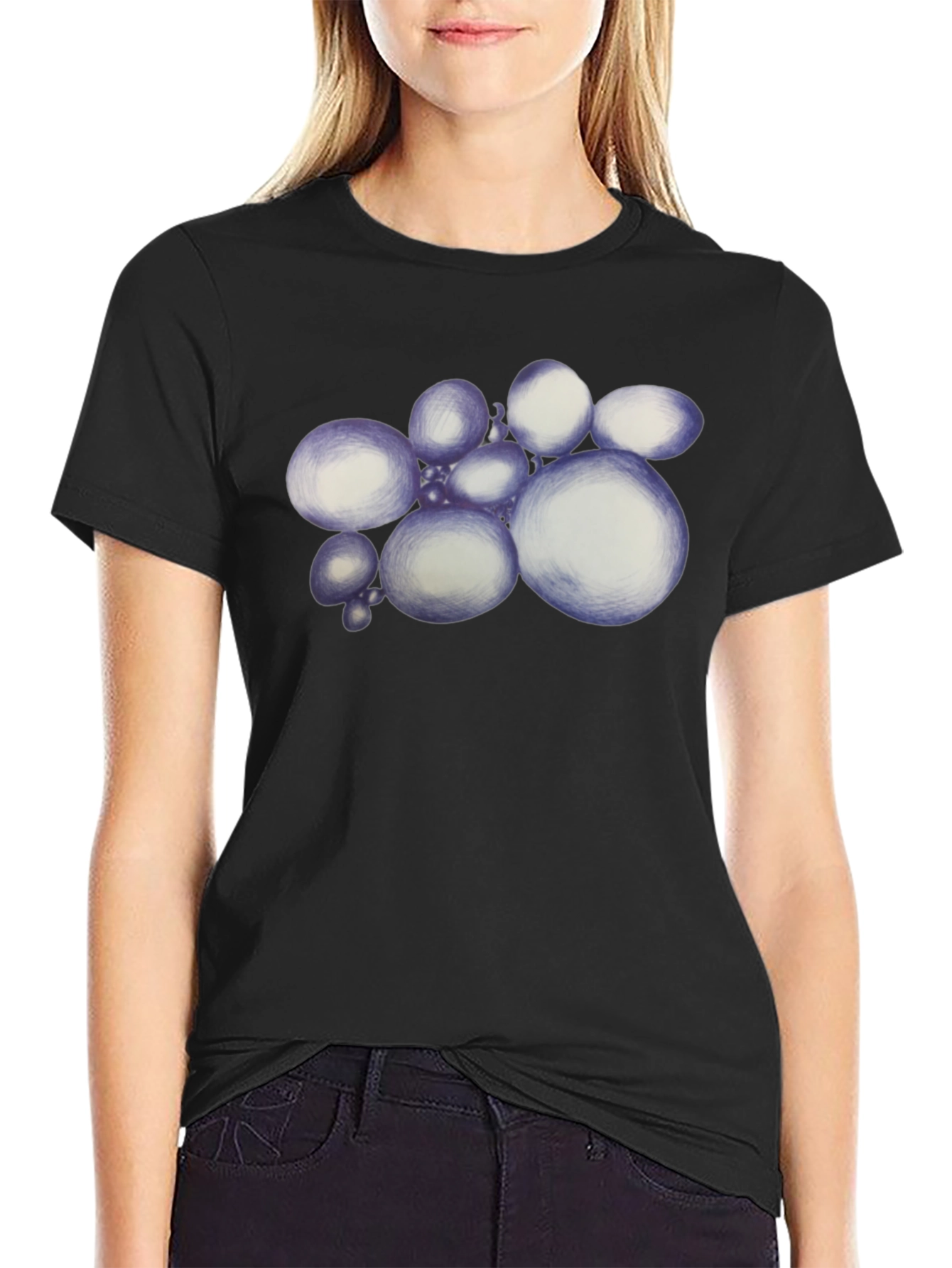 Abstract Spheres Graphic Black T-Shirt