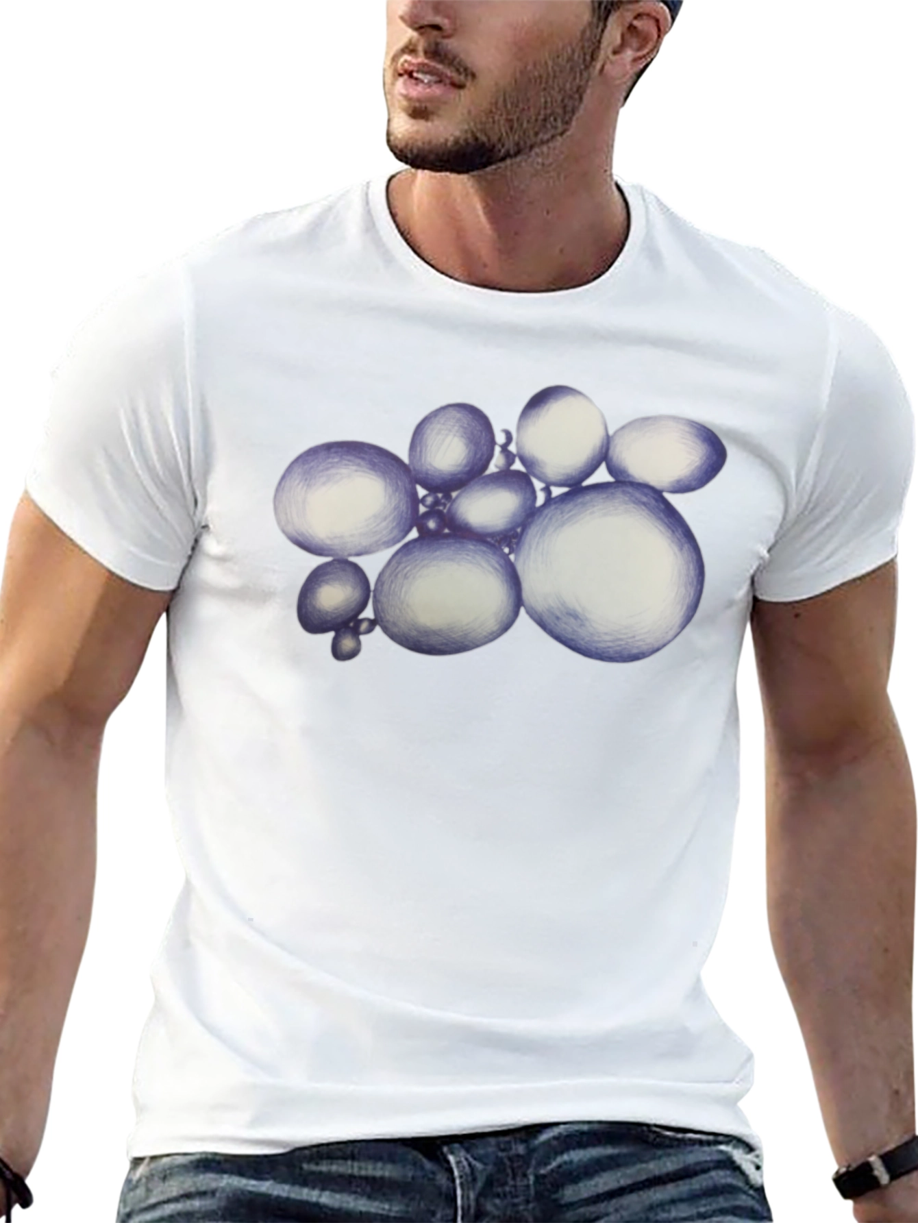 Abstract Spheres Graphic Black T-Shirt