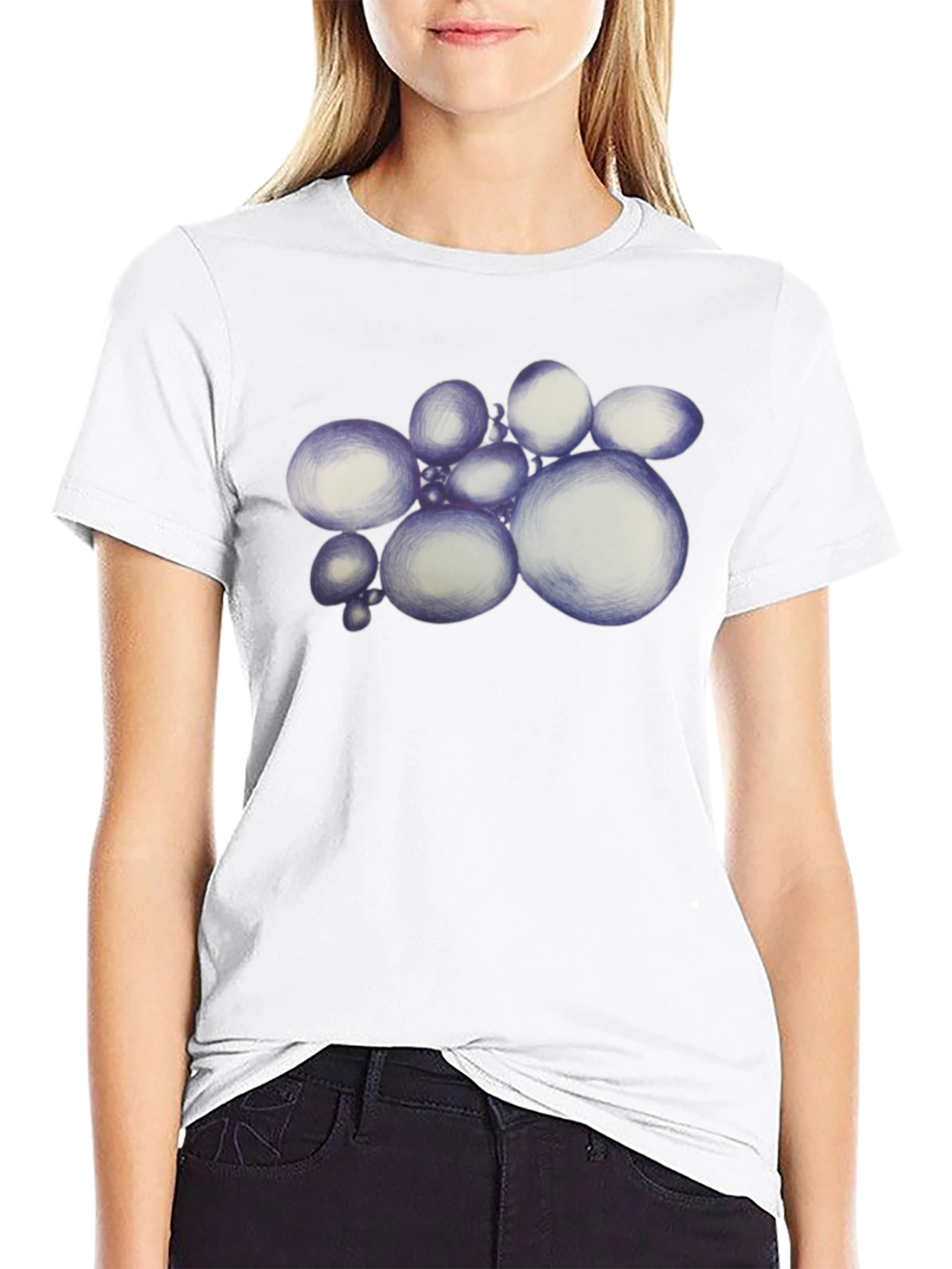 Abstract Spheres Graphic Black T-Shirt