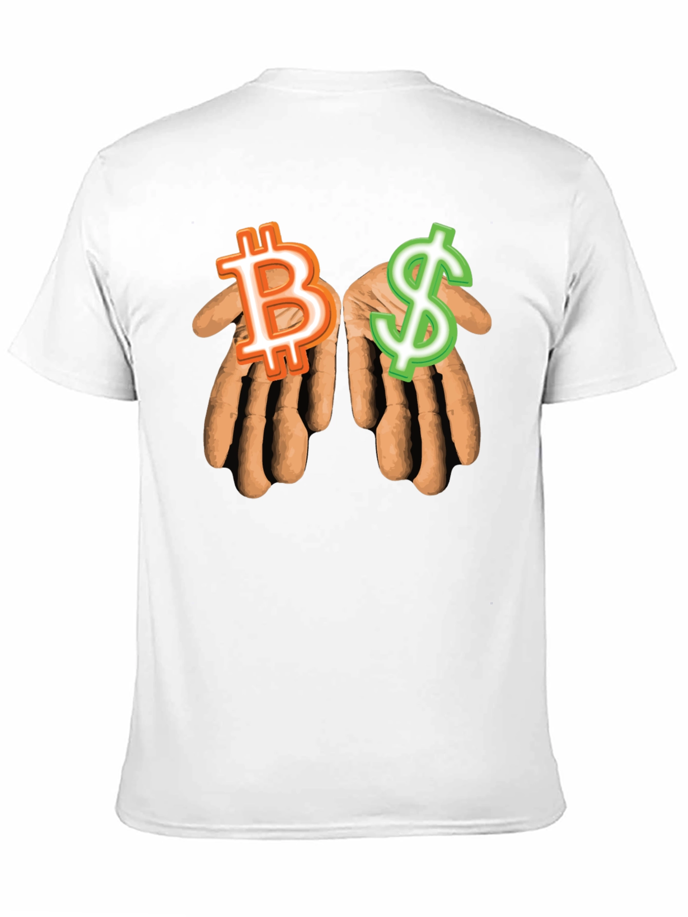 Bitcoin & Dollar Hands Black T-Shirt