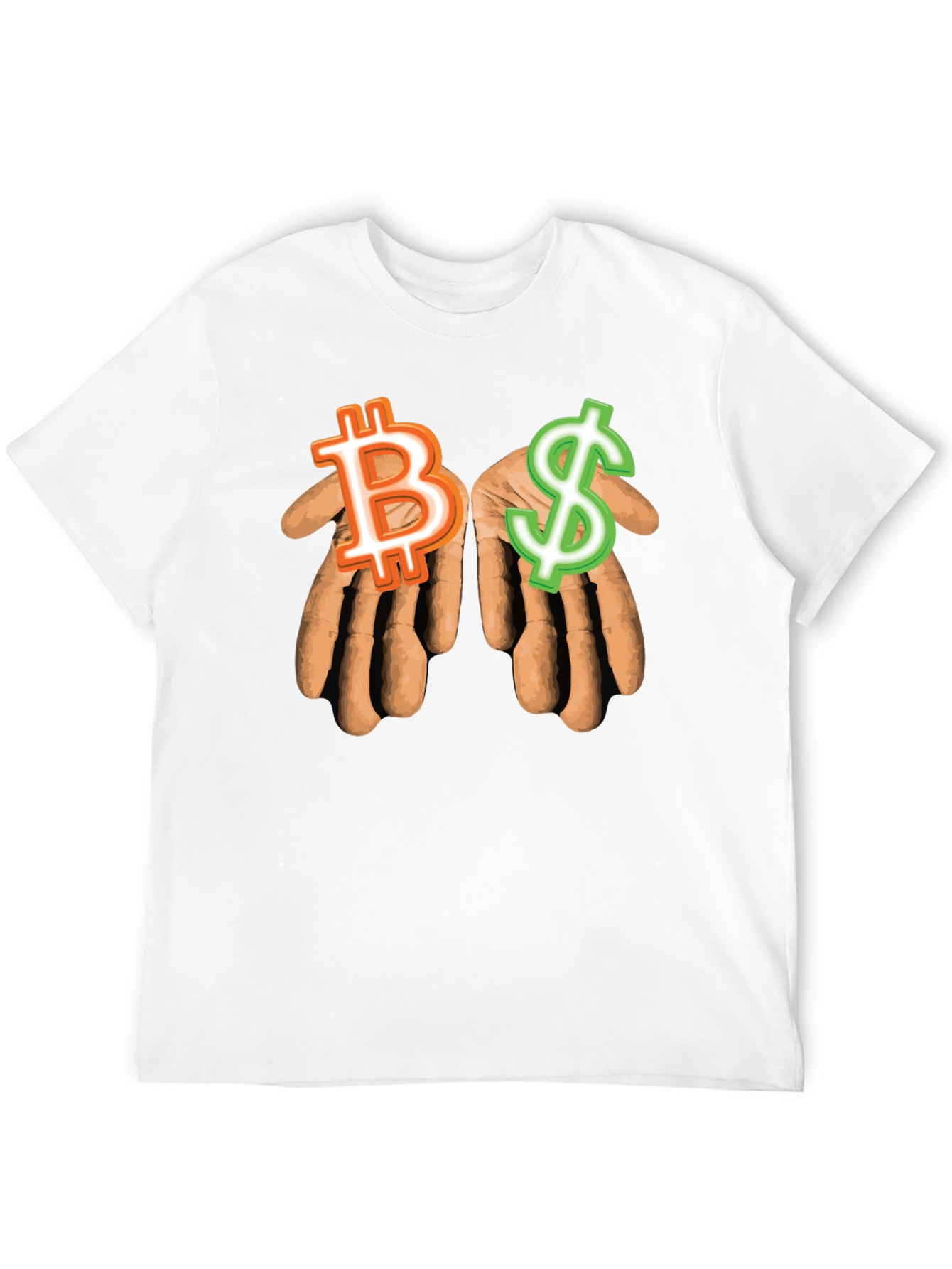 Bitcoin & Dollar Hands Black T-Shirt