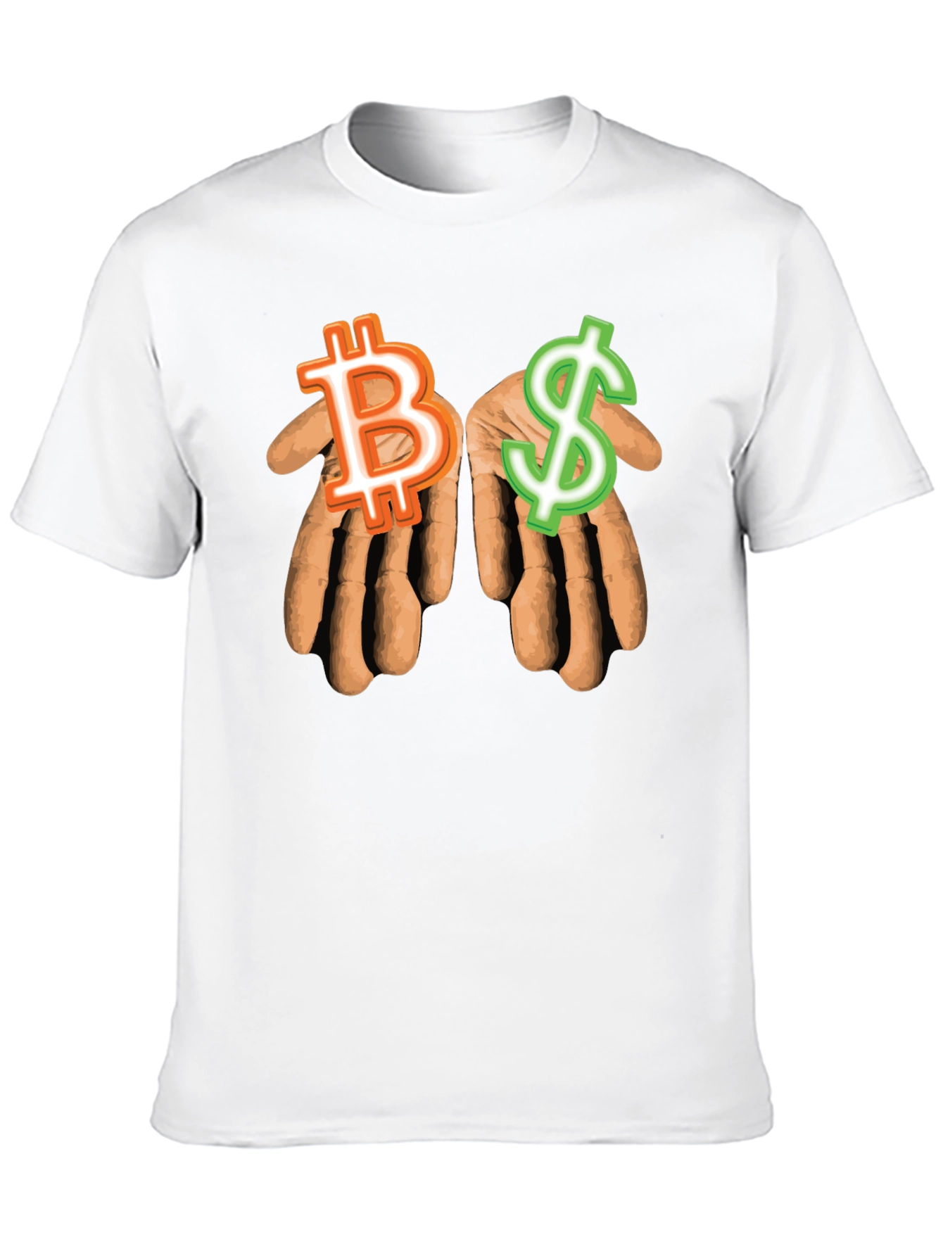 Bitcoin & Dollar Hands Black T-Shirt