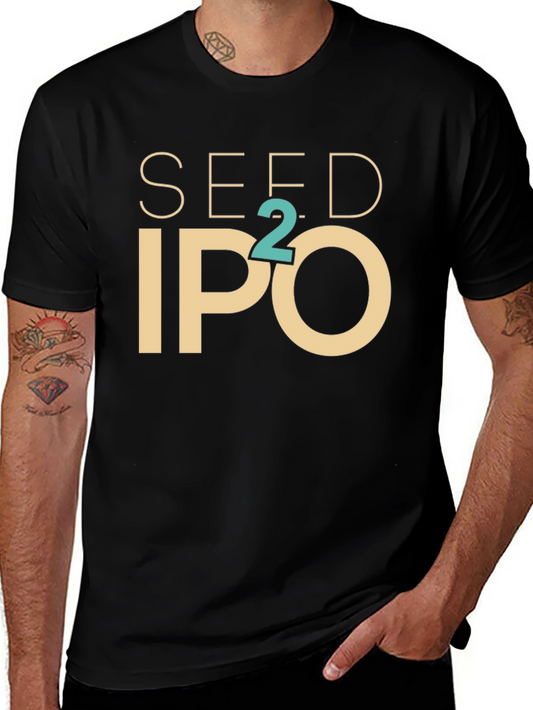 Seed to IPO Tee - Black Cotton Blend Graphic T-Shirt