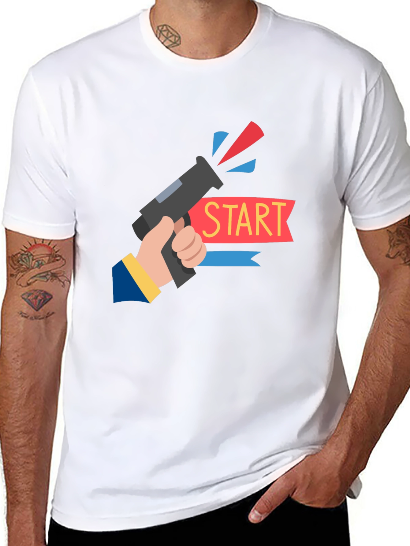 Start Gun Graphic T-Shirt - Black