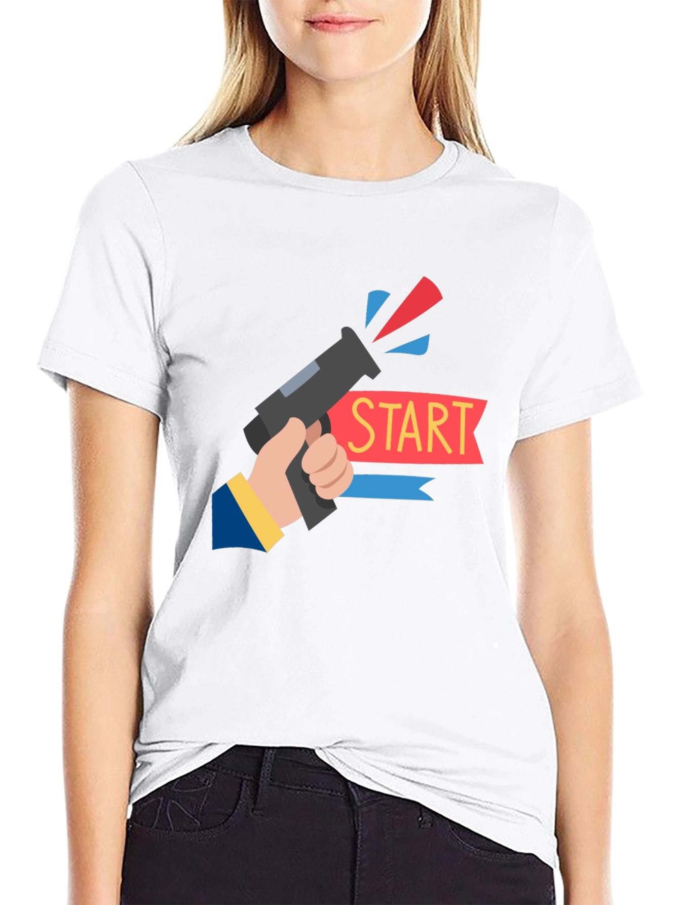 Start Gun Graphic T-Shirt - Black