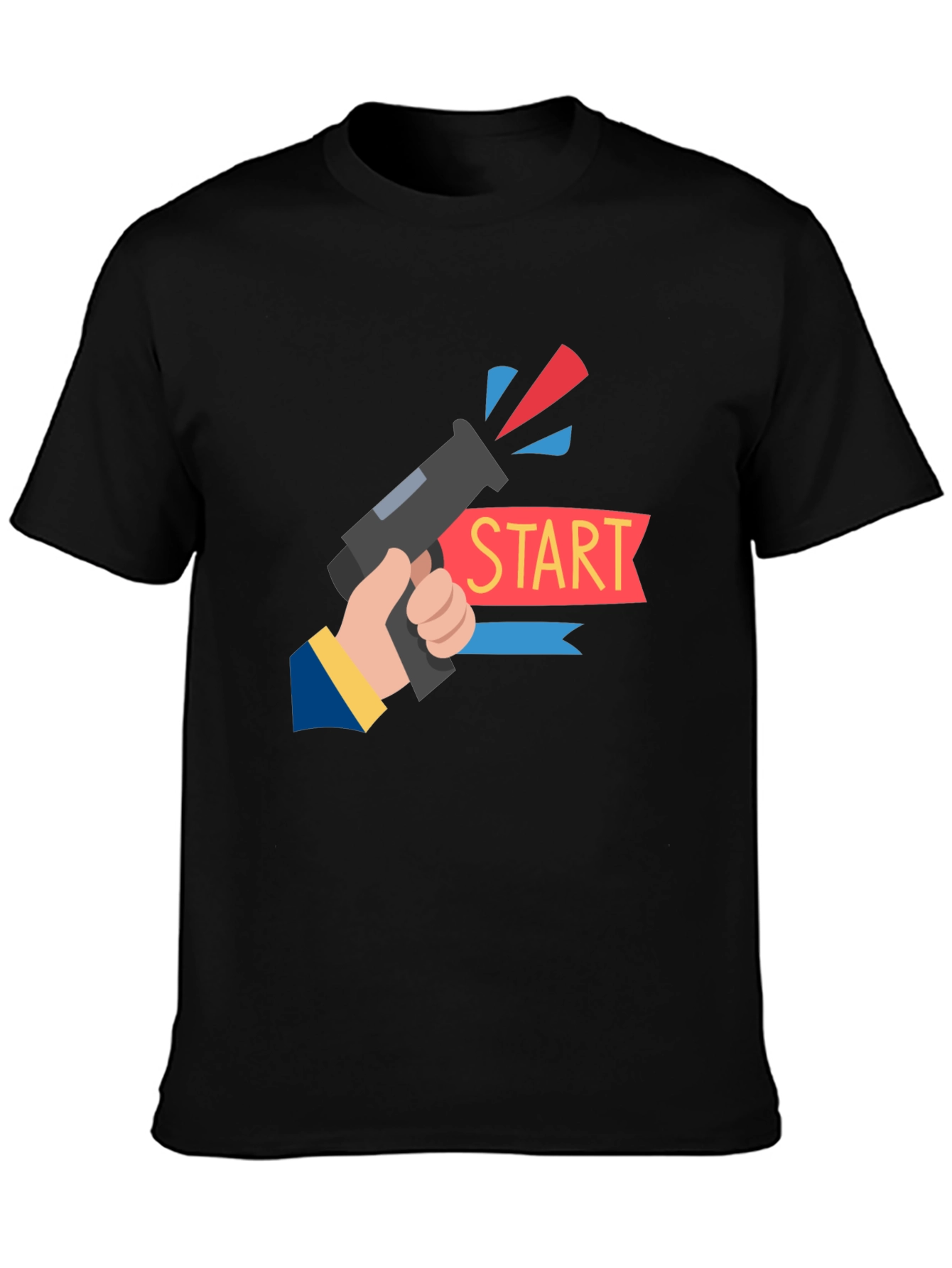 Start Gun Graphic T-Shirt - Black