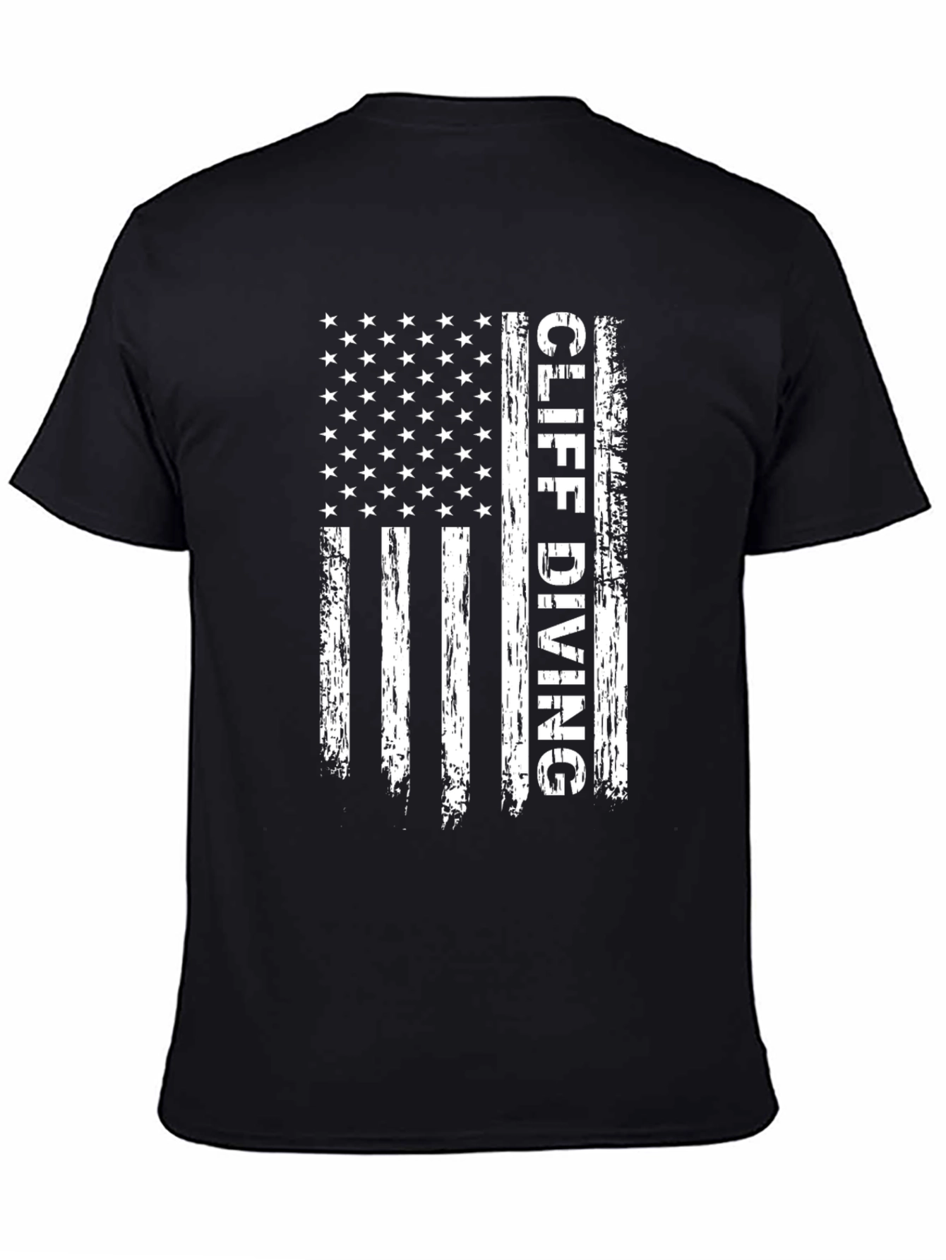 Cliff Diving American Flag Graphic T-Shirt