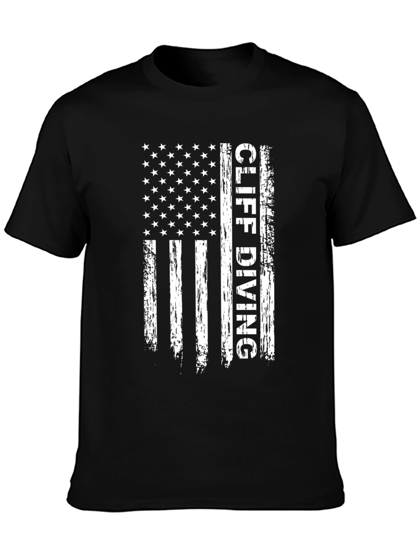 Cliff Diving American Flag Graphic T-Shirt
