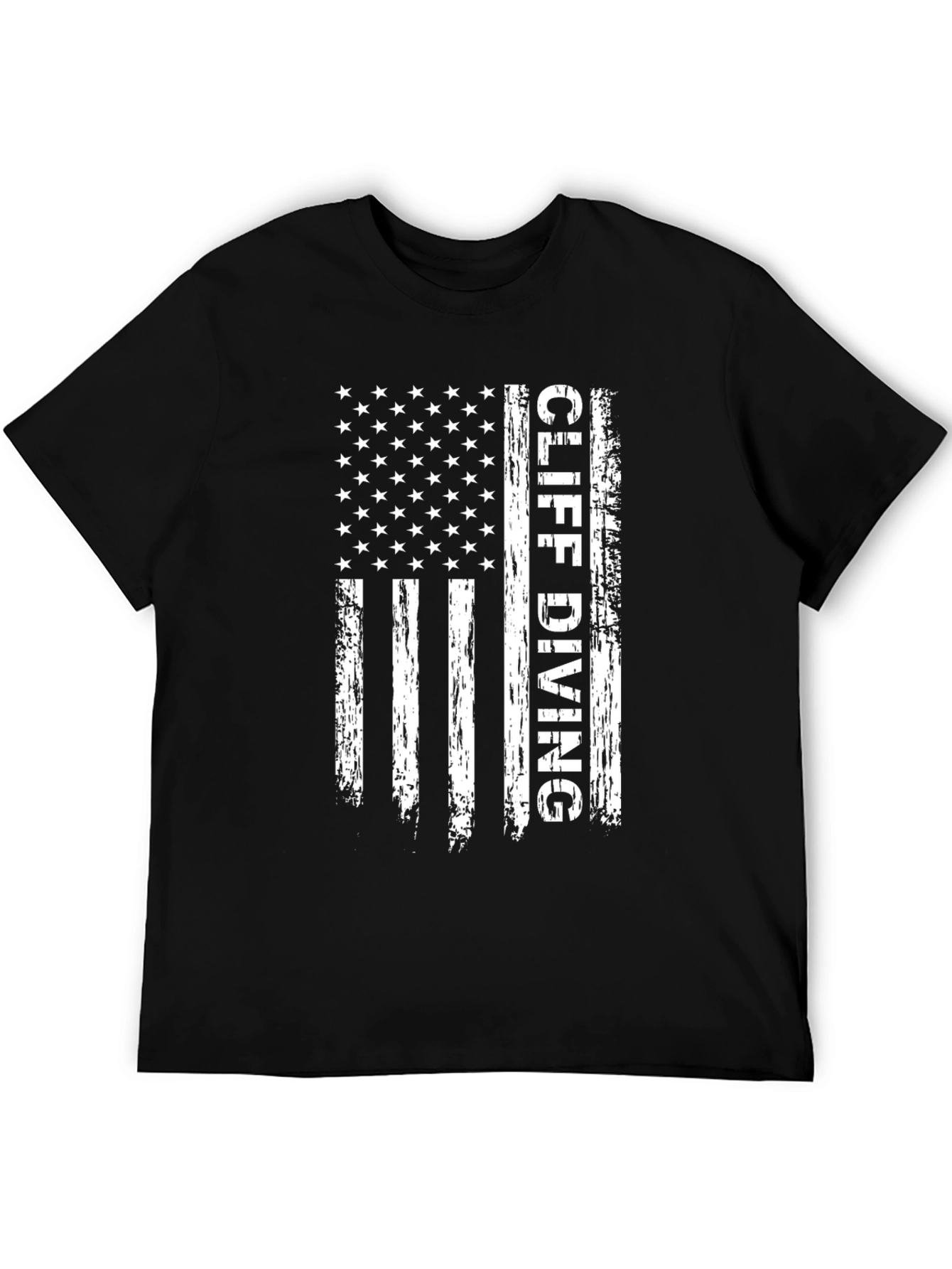 Cliff Diving American Flag Graphic T-Shirt